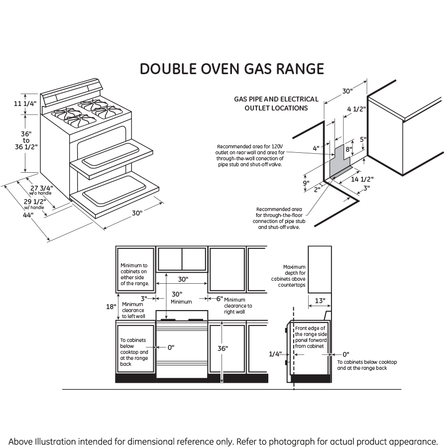 Series 30" Free-Standing Gas Double Oven with Convection Range PGB950SEFSS