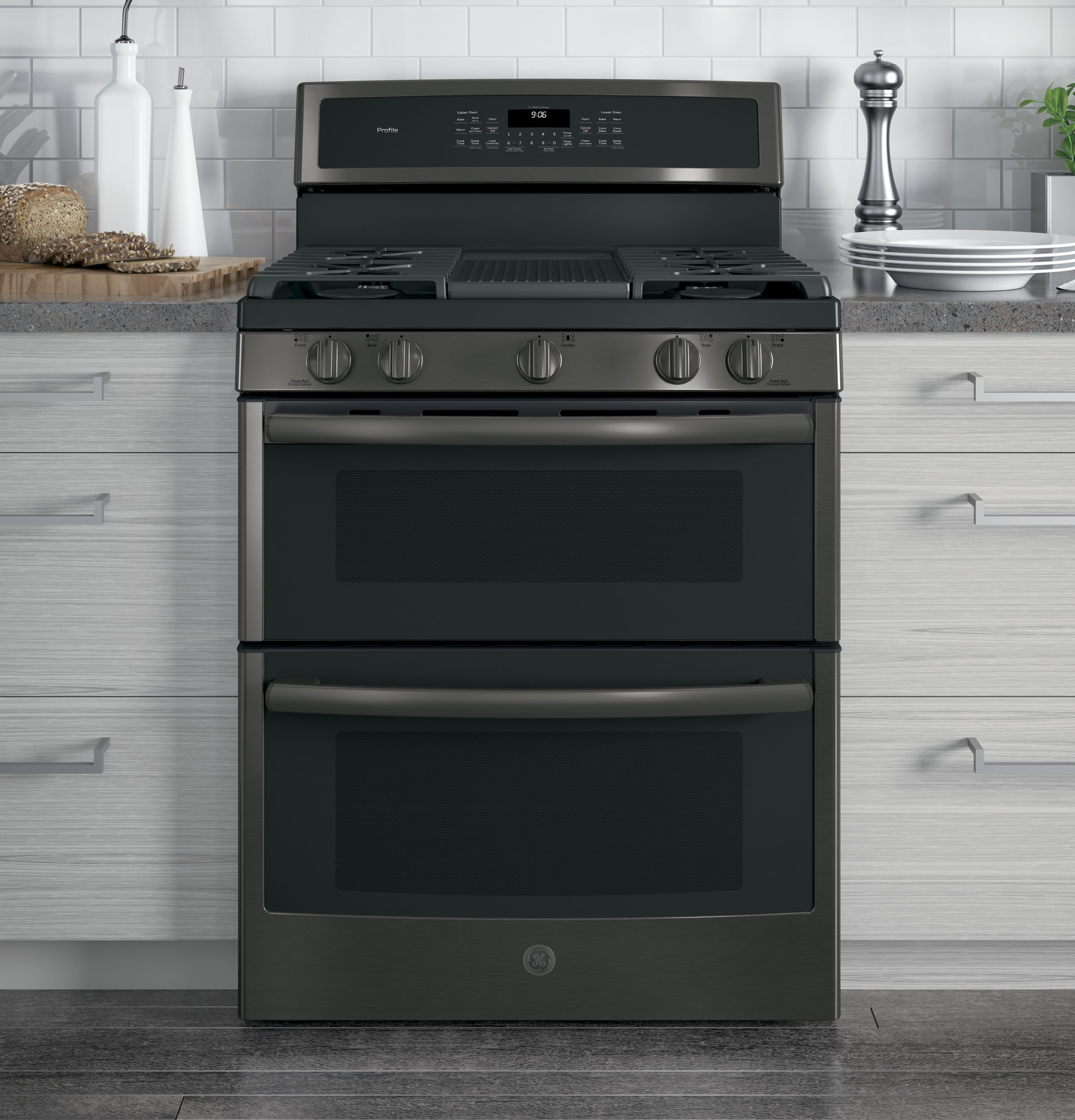 30" Free-Standing Gas Double Oven Convection Range PGB960BEJTS, product image 8 of 15