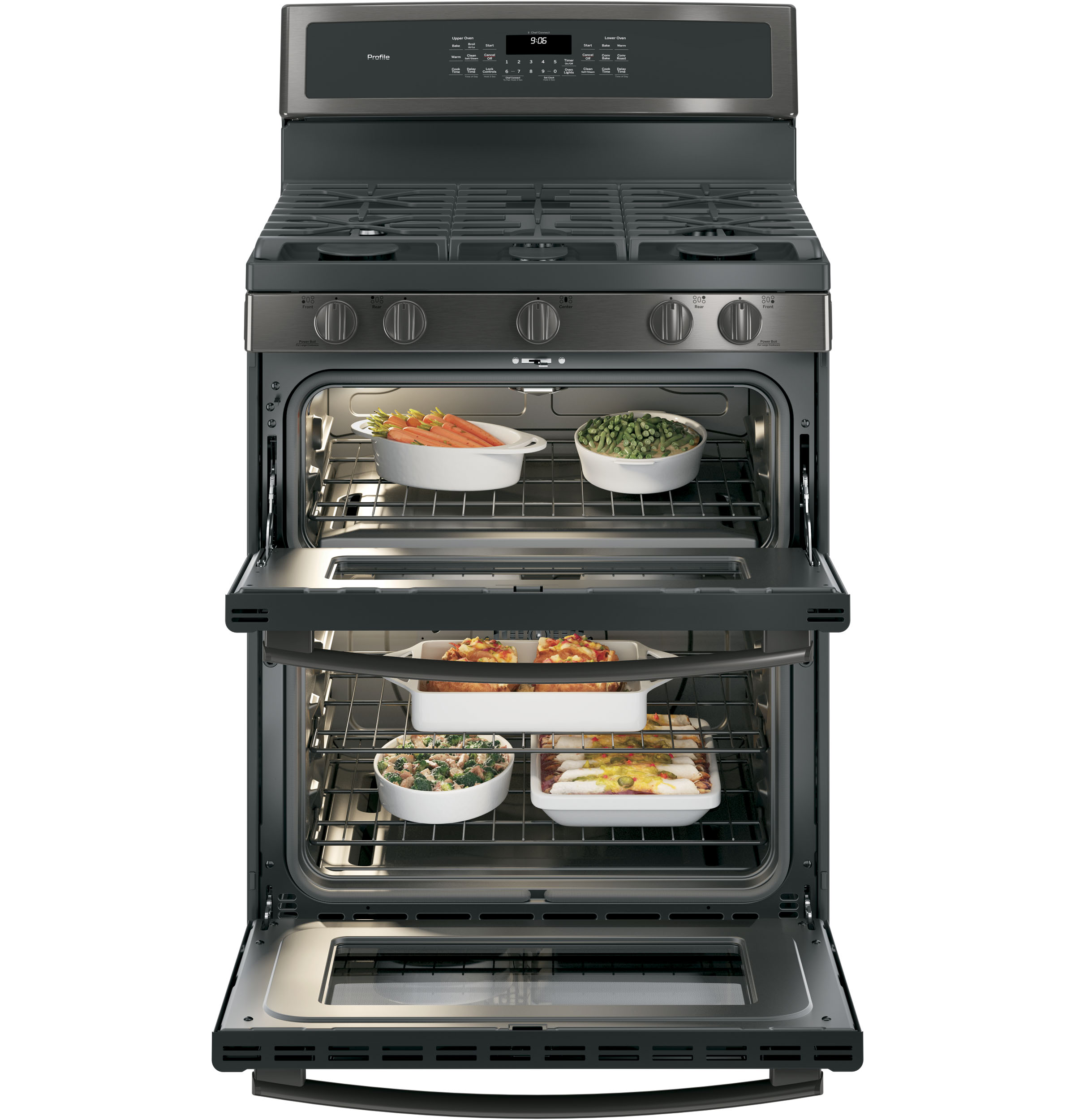 30" Free-Standing Gas Double Oven Convection Range PGB960BEJTS, product image 10 of 15