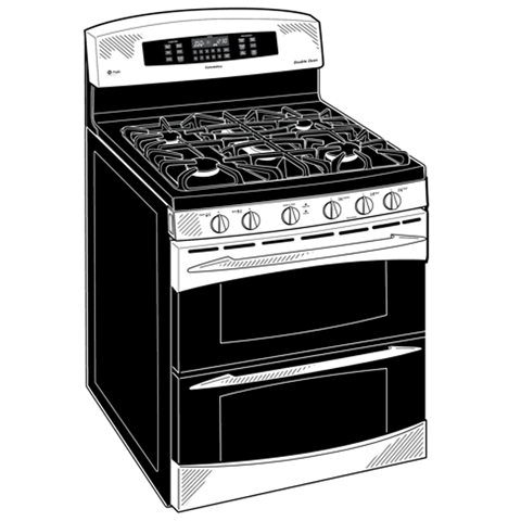 30" Free-Standing Gas Double Oven with Convection Range PGB995DETBB