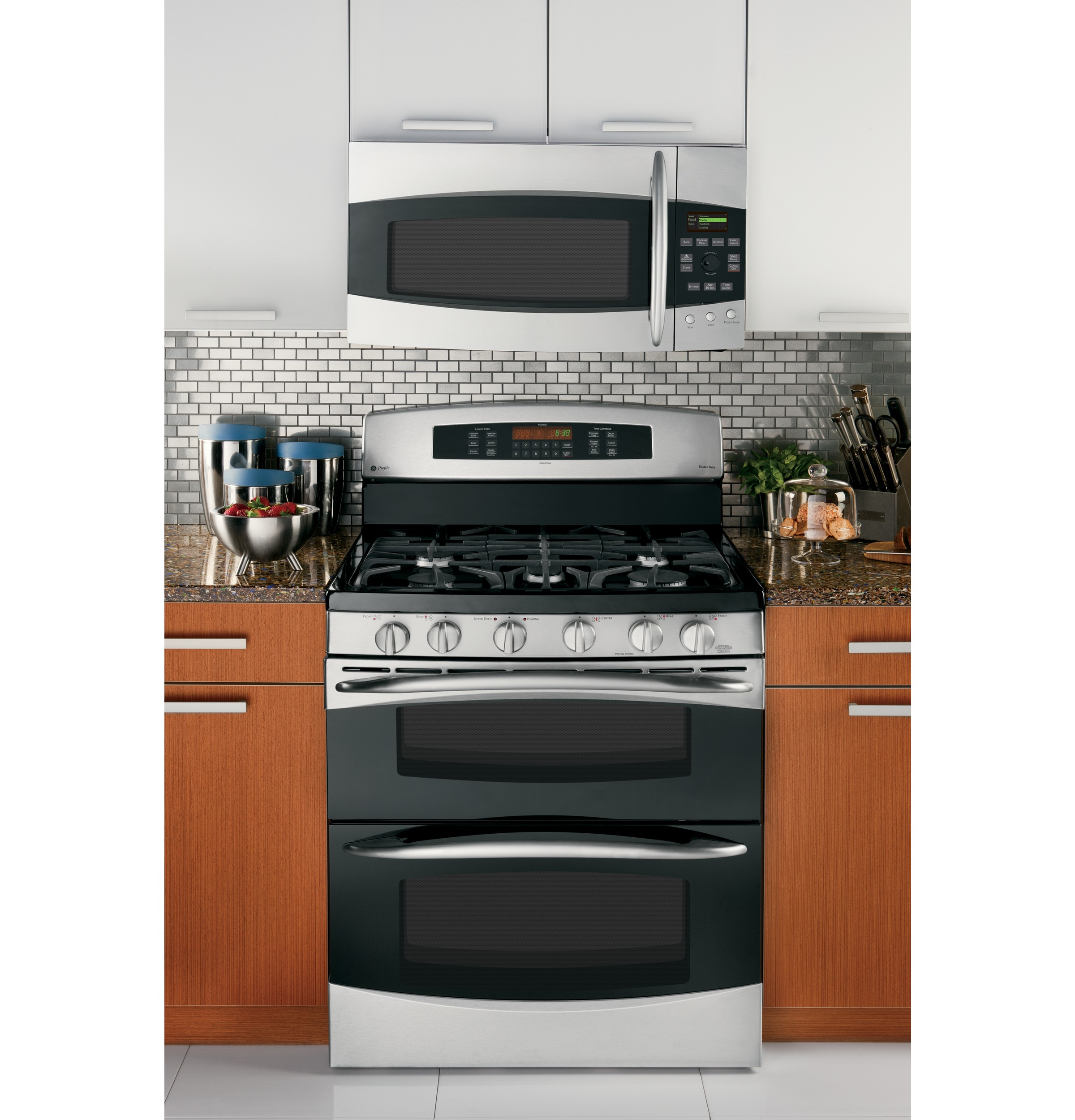 30" Free-Standing Gas Double Oven with Convection Range PGB995SETSS, product image 3 of 7