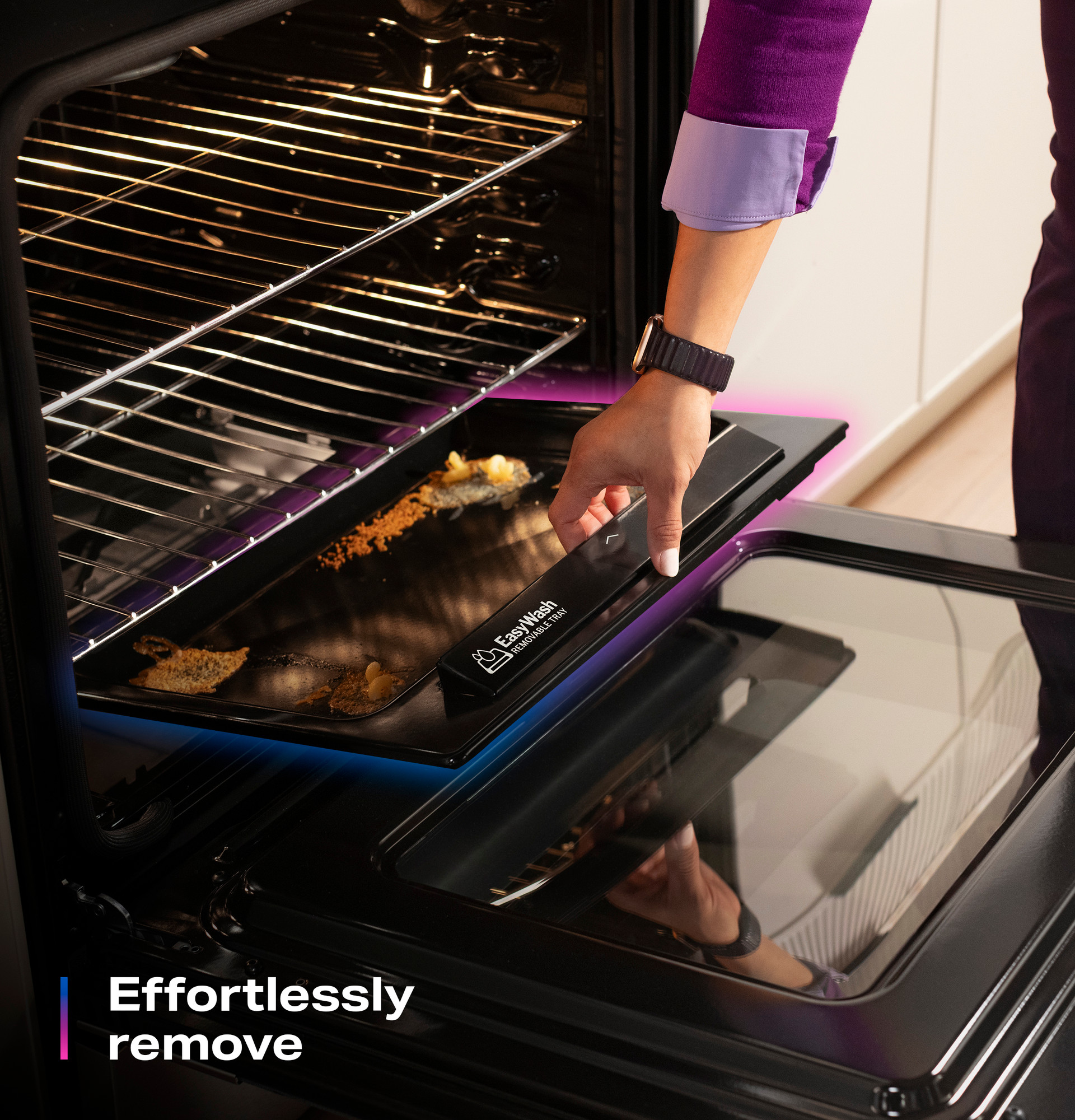 30” Smart Free-Standing Gas Convection Range with No Preheat Air Fry and EasyWash Oven Tray view 49