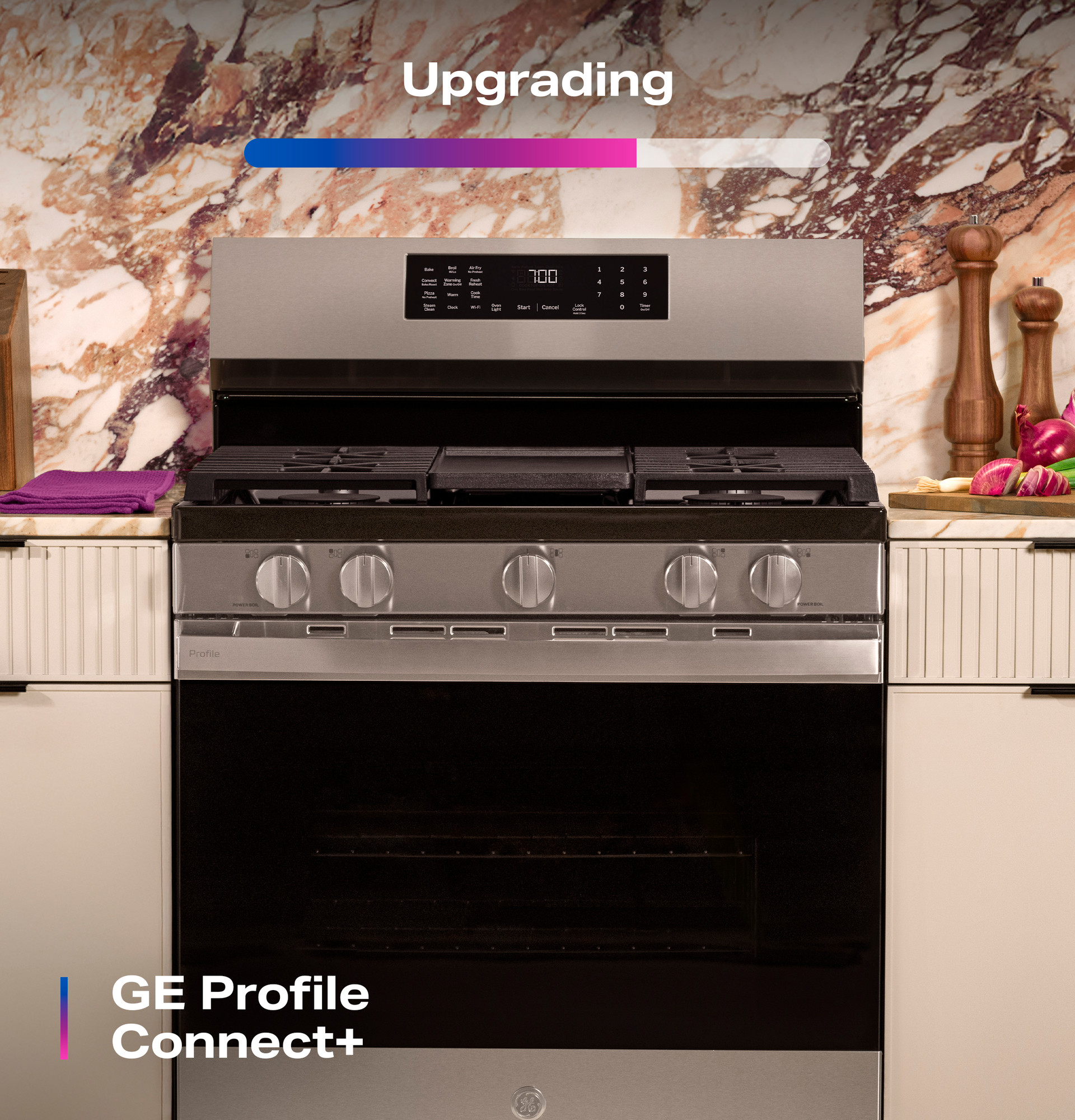 30” Smart Free-Standing Gas Convection Range with No Preheat Air Fry and EasyWash Oven Tray view 75