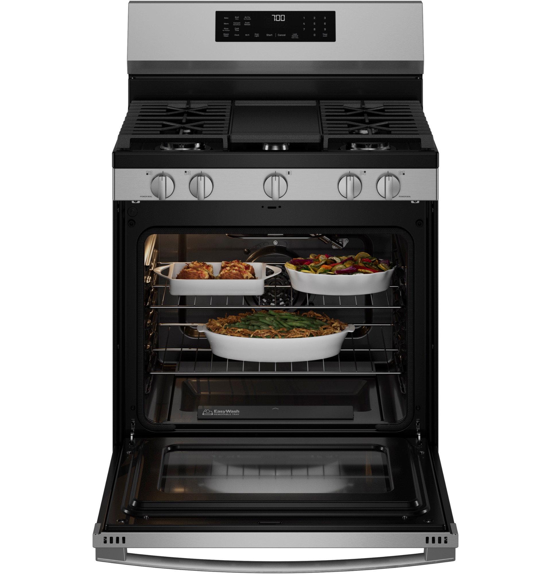 30” Smart Free-Standing Gas Convection Range with No Preheat Air Fry and EasyWash Oven Tray view 71