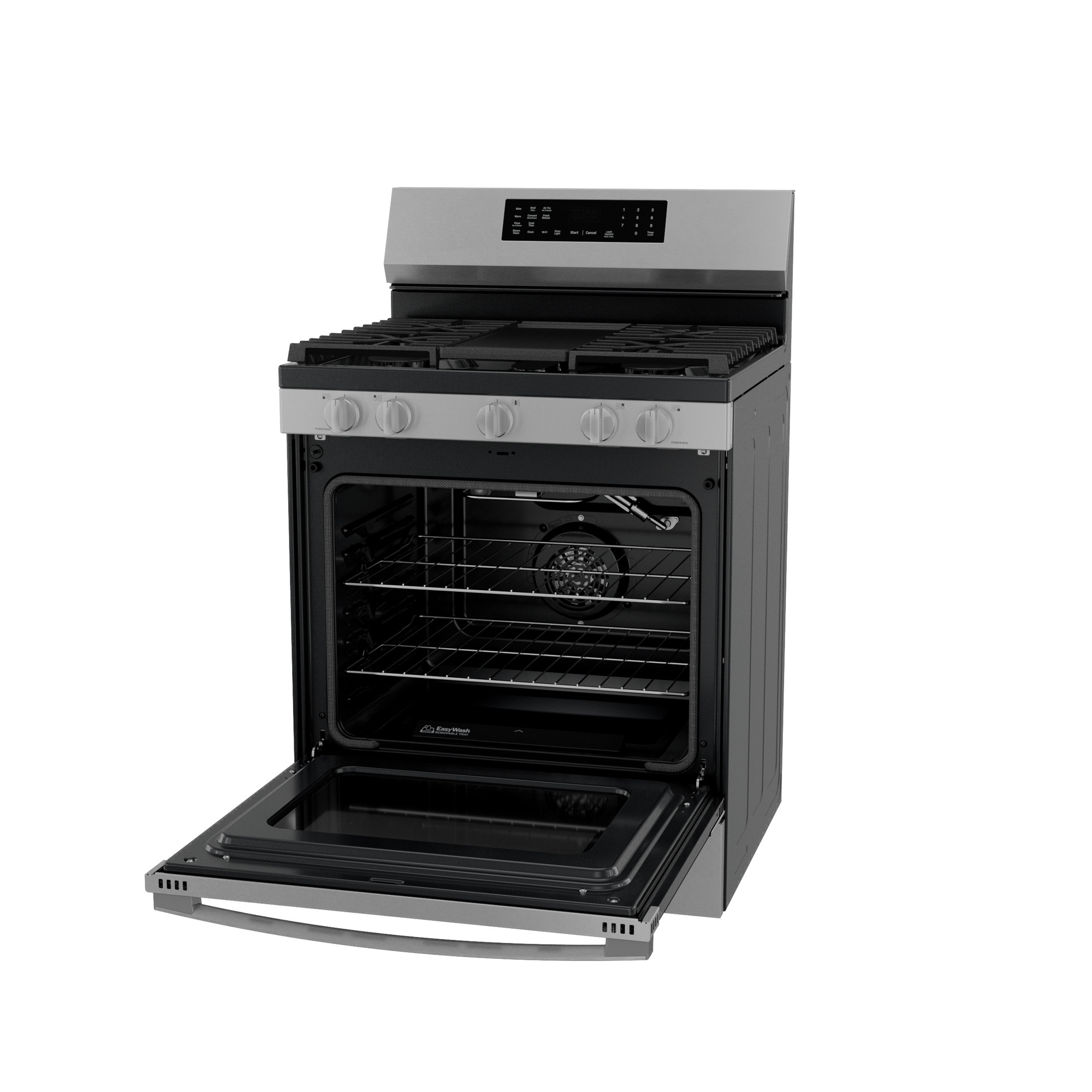 30” Smart Free-Standing Gas Convection Range with No Preheat Air Fry and EasyWash Oven Tray view 4
