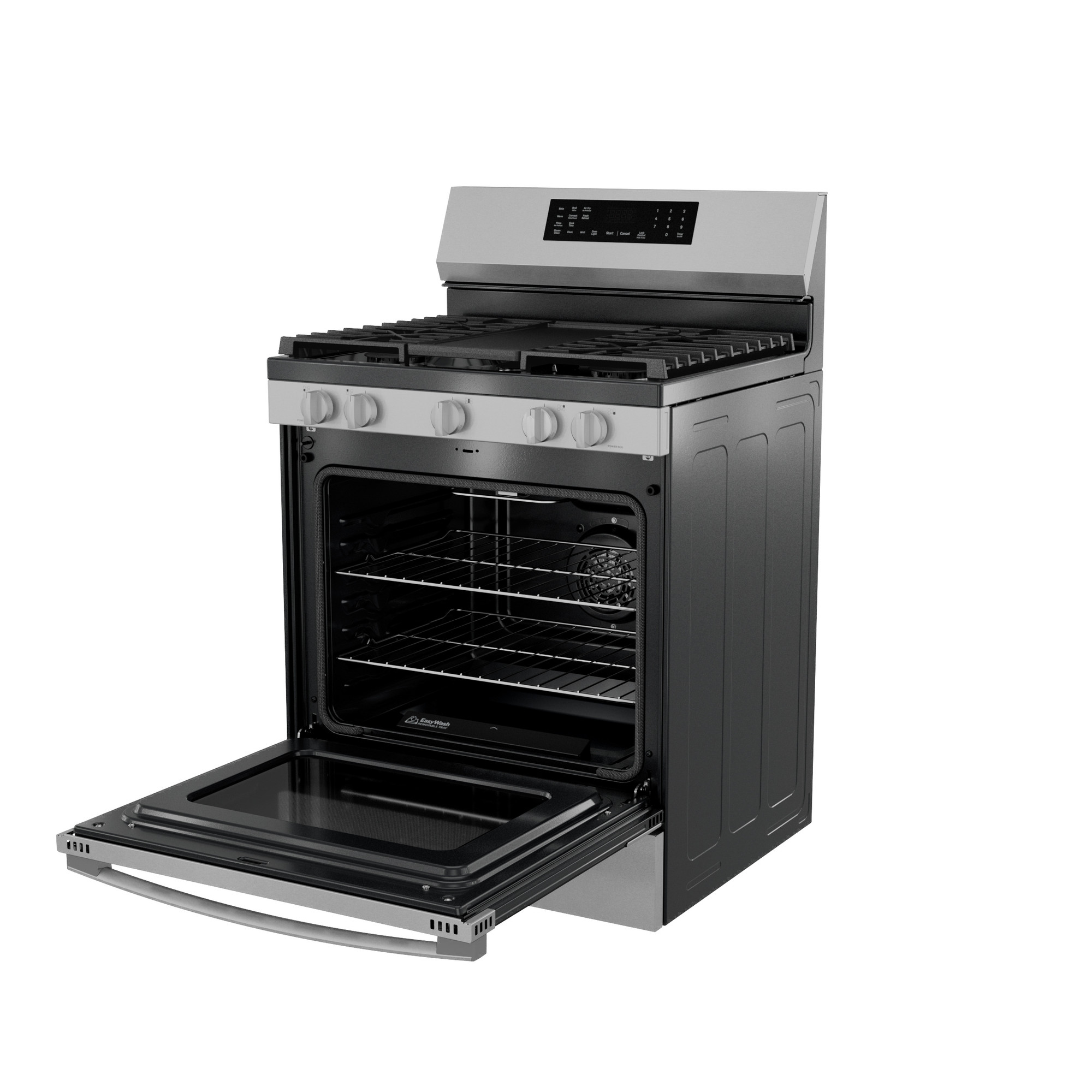 30” Smart Free-Standing Gas Convection Range with No Preheat Air Fry and EasyWash Oven Tray view 3