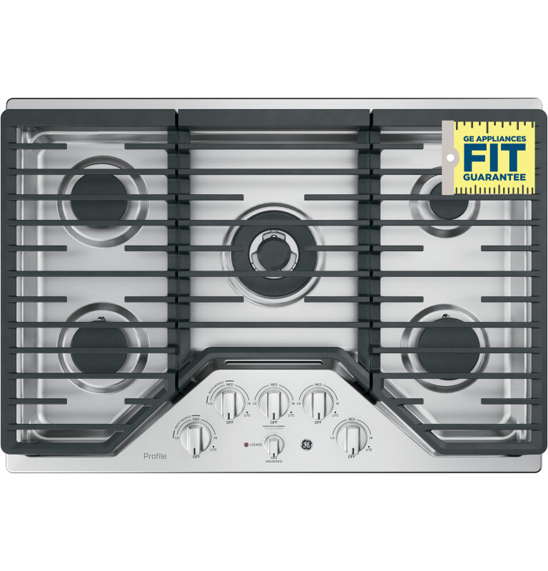 30" Built-In Tri-Ring Gas Cooktop with 5 Burners and Included Extra-Large Integrated Griddle view 12