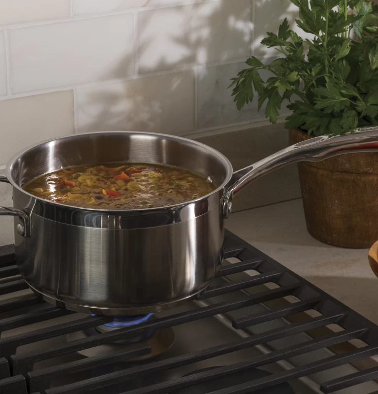 30" Built-In Tri-Ring Gas Cooktop with 5 Burners and Included Extra-Large Integrated Griddle PGP9030SLSS