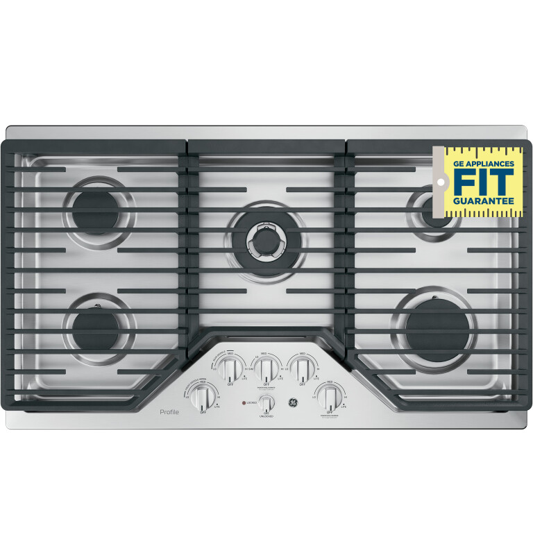 36" Built-In Tri-Ring Gas Cooktop with 5 Burners and Included Extra-Large Integrated Griddle view 11