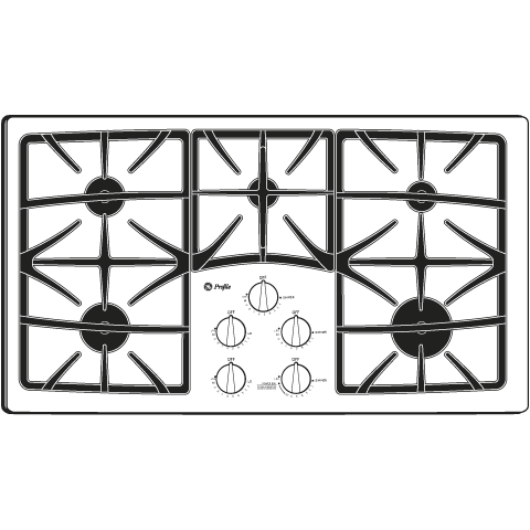 Series 36" Built-In Gas Cooktop view 6