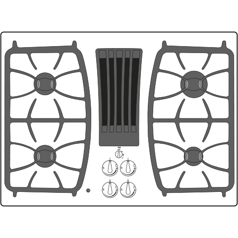 30" Built-In Gas Downdraft Cooktop view 10