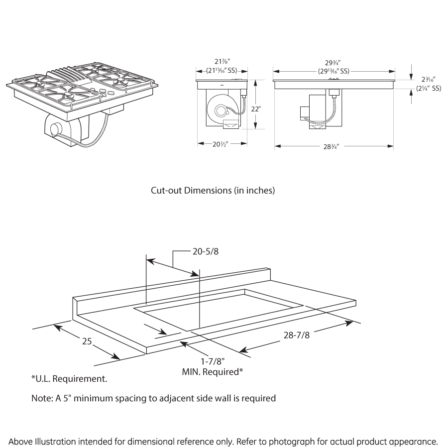 30" Built-In Gas Downdraft Cooktop view 11