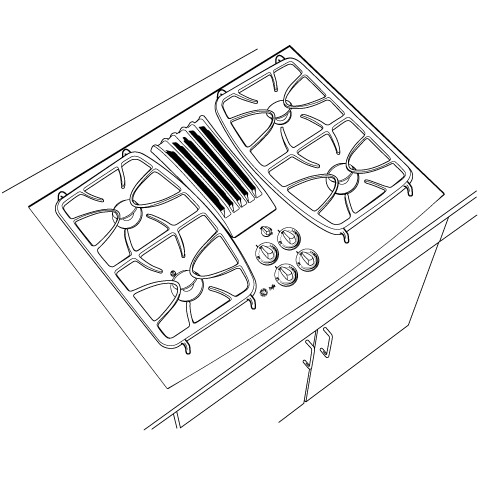 Series 30" Built-In Gas Downdraft Cooktop PGP989TNWW