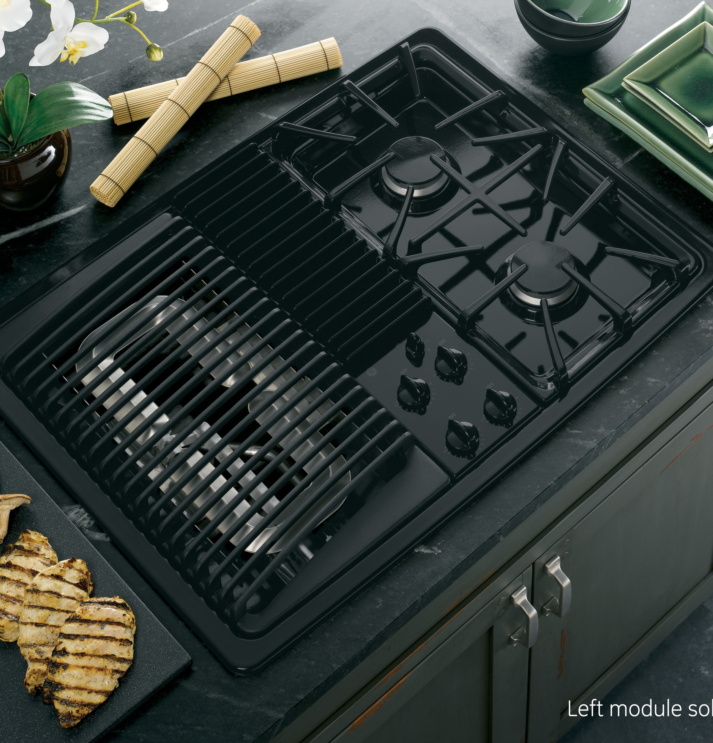 Series Built-In Downdraft Gas Modular Cooktop PGP990DEFBB