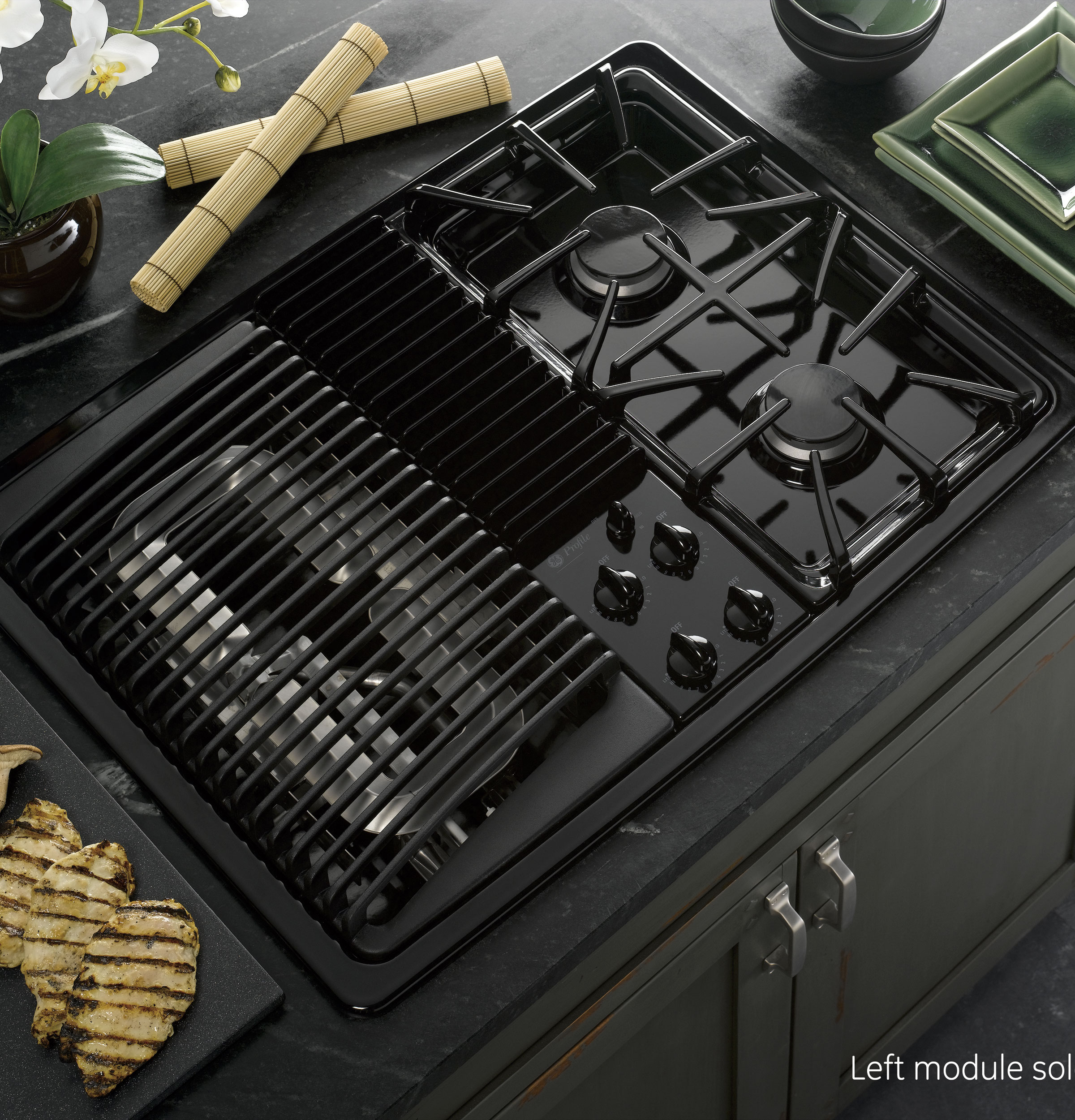 Built-In Downdraft Gas Modular Cooktop PGP990DENBB