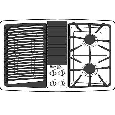 Series Built-In Downdraft Gas Modular Cooktop view 4