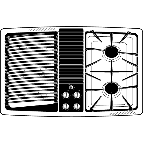 Series Built-In Downdraft Gas Modular Cooktop PGP990SENSS