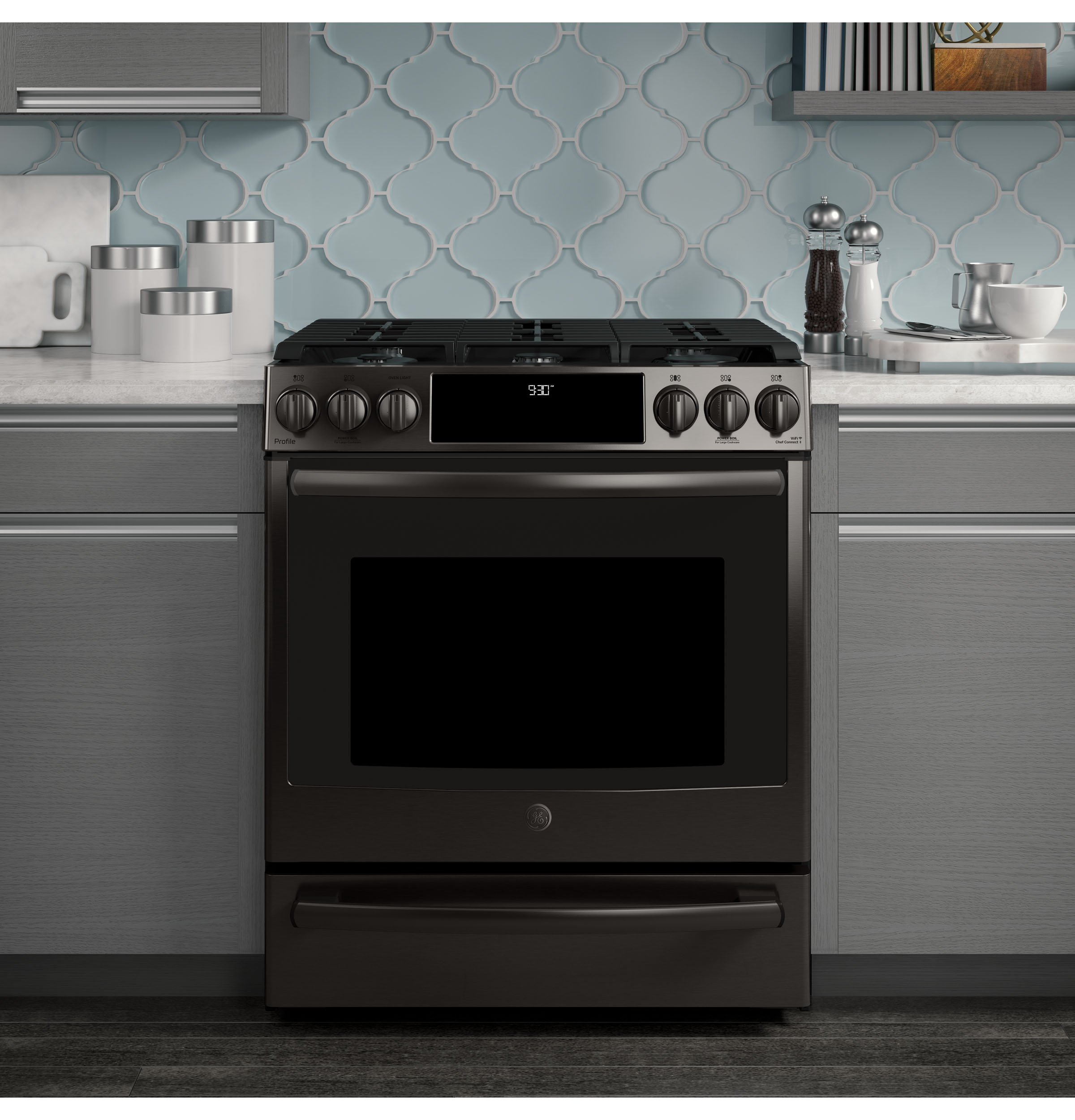 30" Smart Slide-In Front-Control Gas Range PGS930BELTS