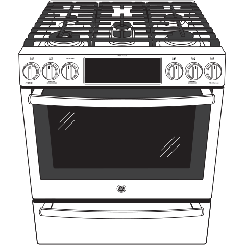 30" Smart Slide-In Front-Control Gas Range PGS930BELTS