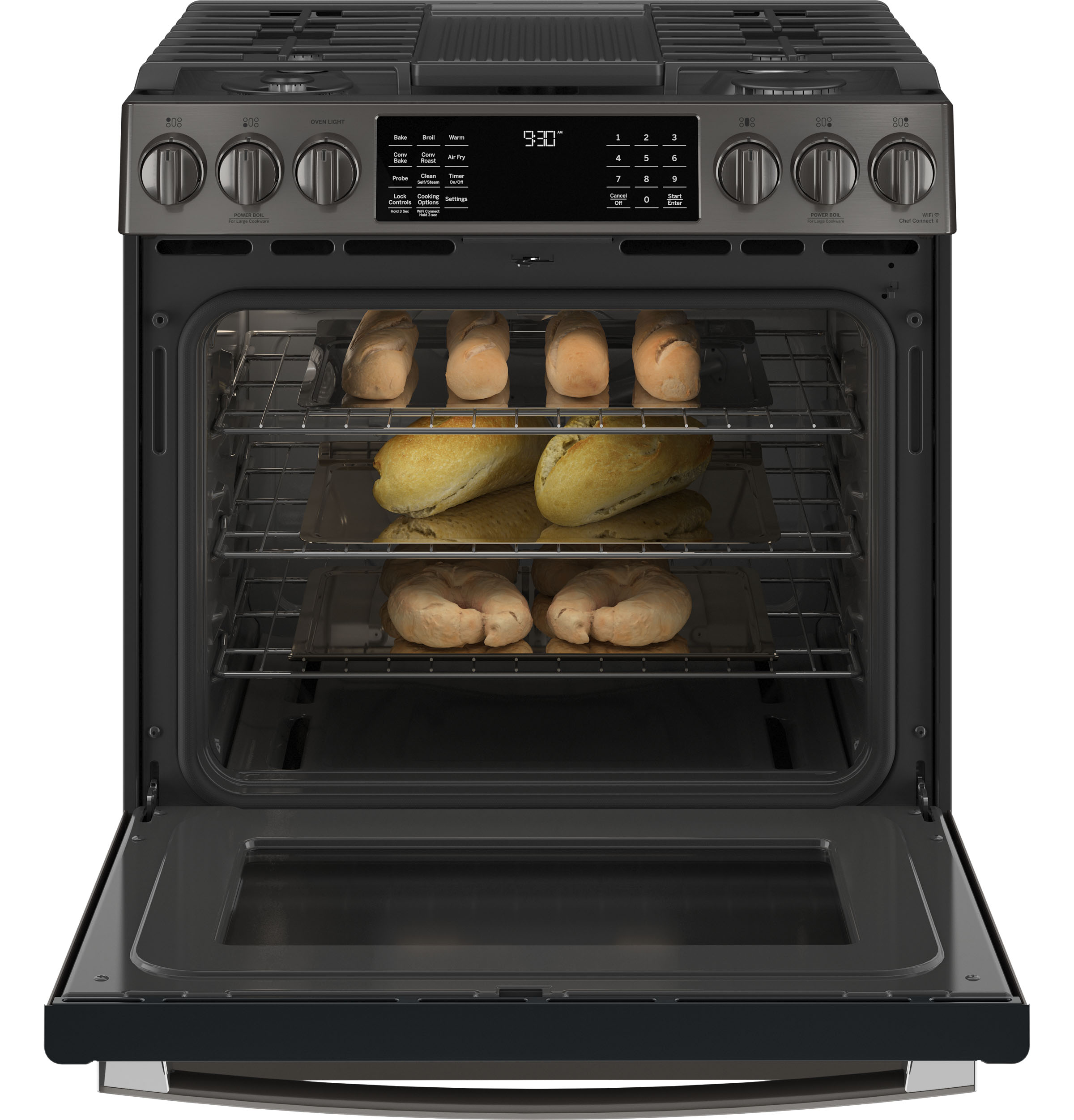 30" Smart Slide-In Front-Control Gas Range with No Preheat Air Fry view 3