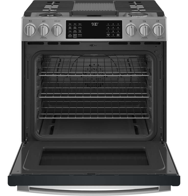 30" Smart Slide-In Front-Control Gas Fingerprint Resistant Range with No Preheat Air Fry view 2