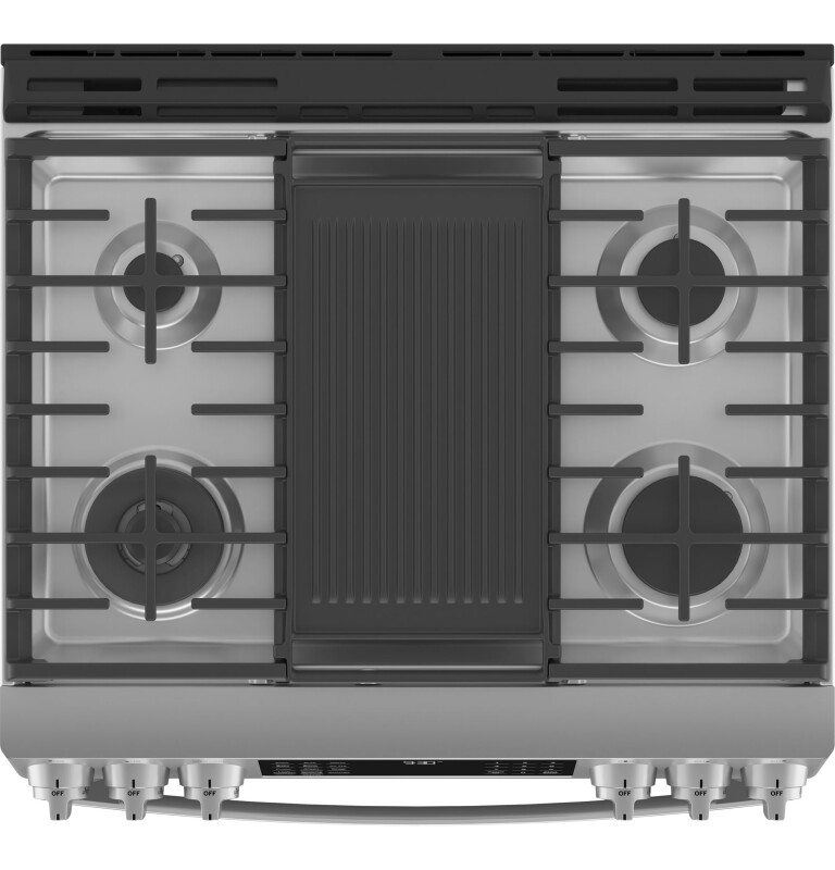 30" Smart Slide-In Front-Control Gas Fingerprint Resistant Range with No Preheat Air Fry view 6