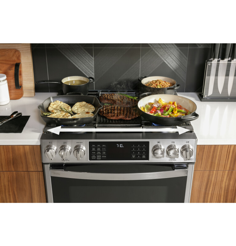 30" Smart Slide-In Front-Control Gas Fingerprint Resistant Range with No Preheat Air Fry view 8