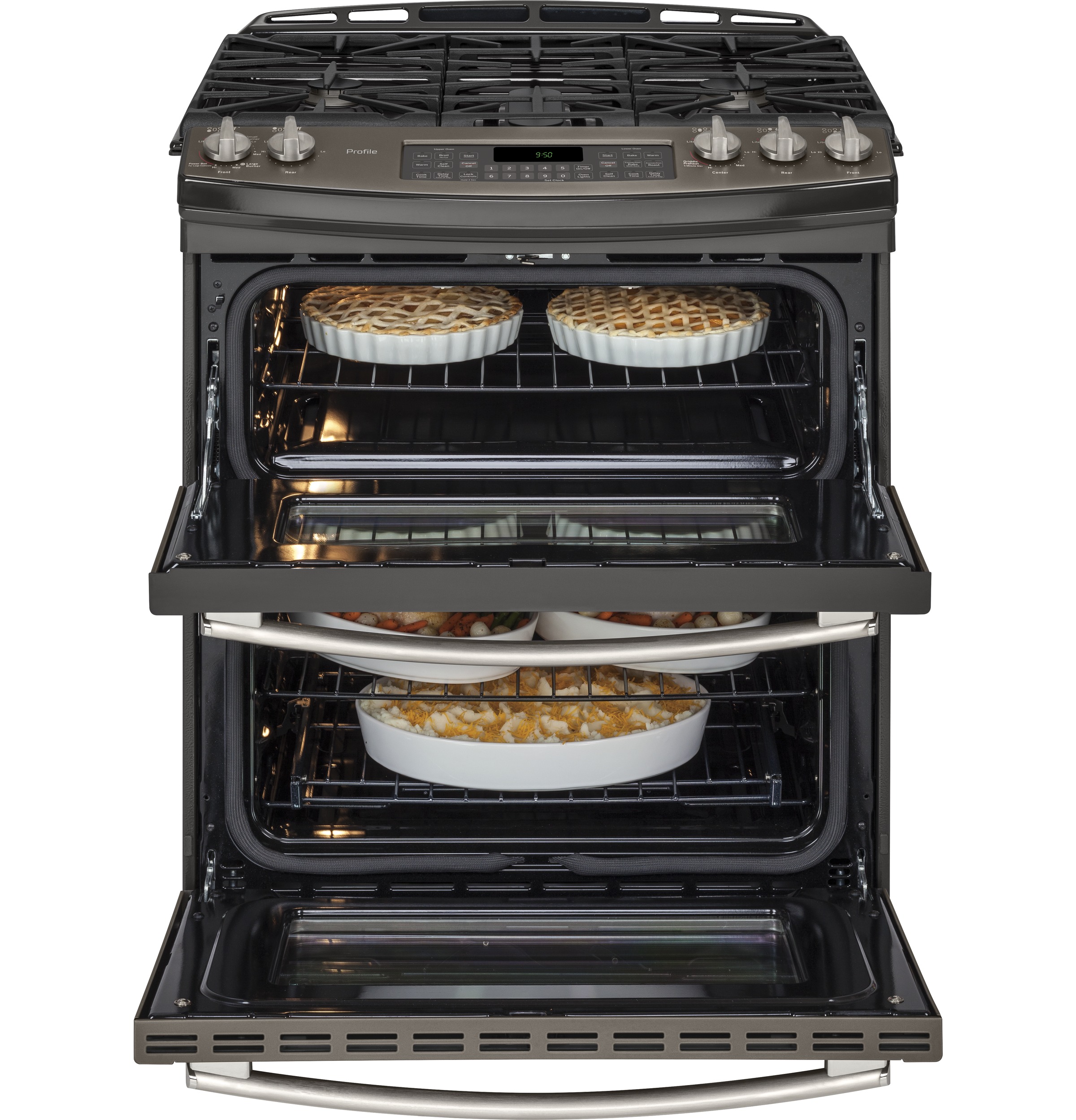 Series 30" Slide-In Front Control Double Oven Gas Range PGS950EEFES, product image 2 of 13