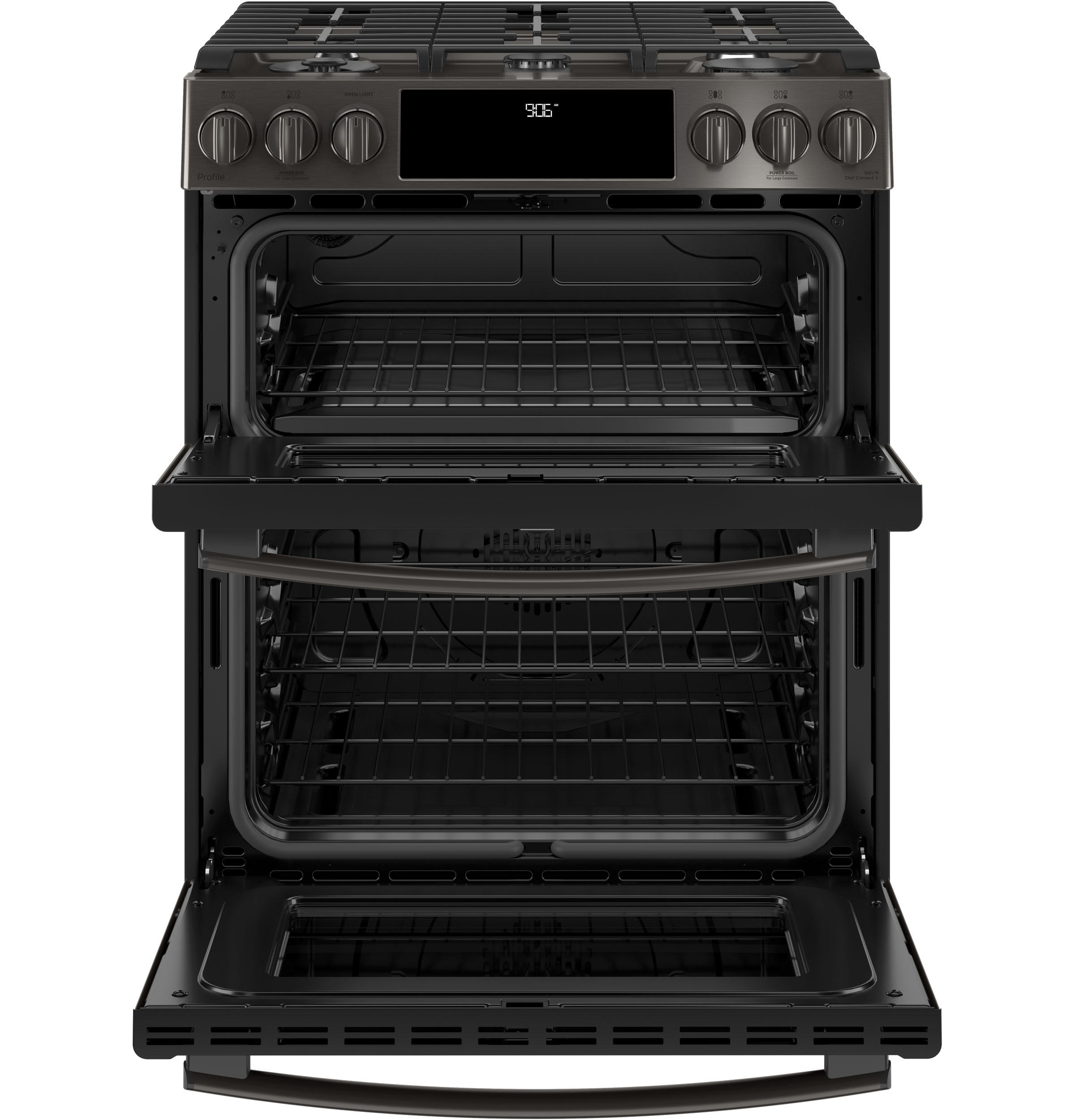 30" Smart Slide-In Front-Control Gas Double Oven Convection Range PGS960BELTS