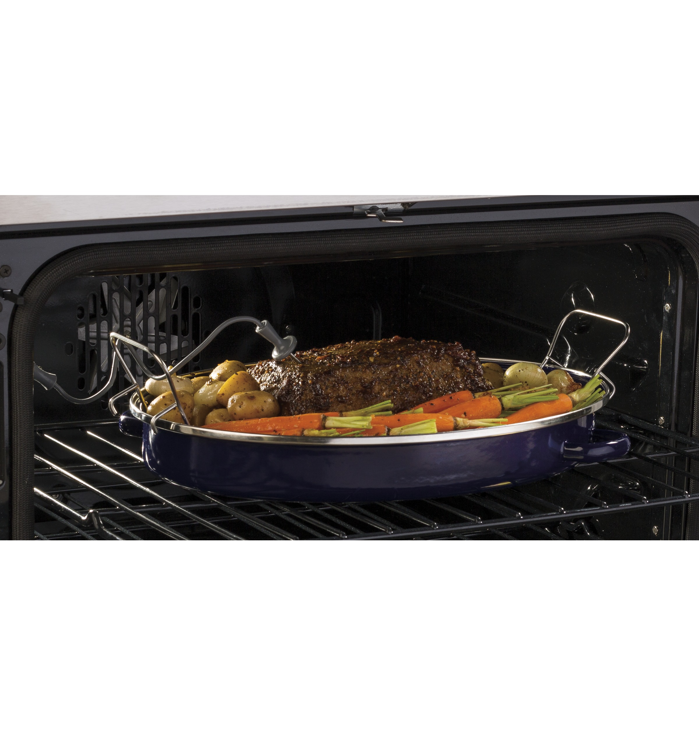 30" Smart Slide-In Front-Control Gas Double Oven Convection Range PGS960BELTS