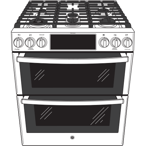 30" Smart Slide-In Front-Control Gas Double Oven Convection Range PGS960BELTS