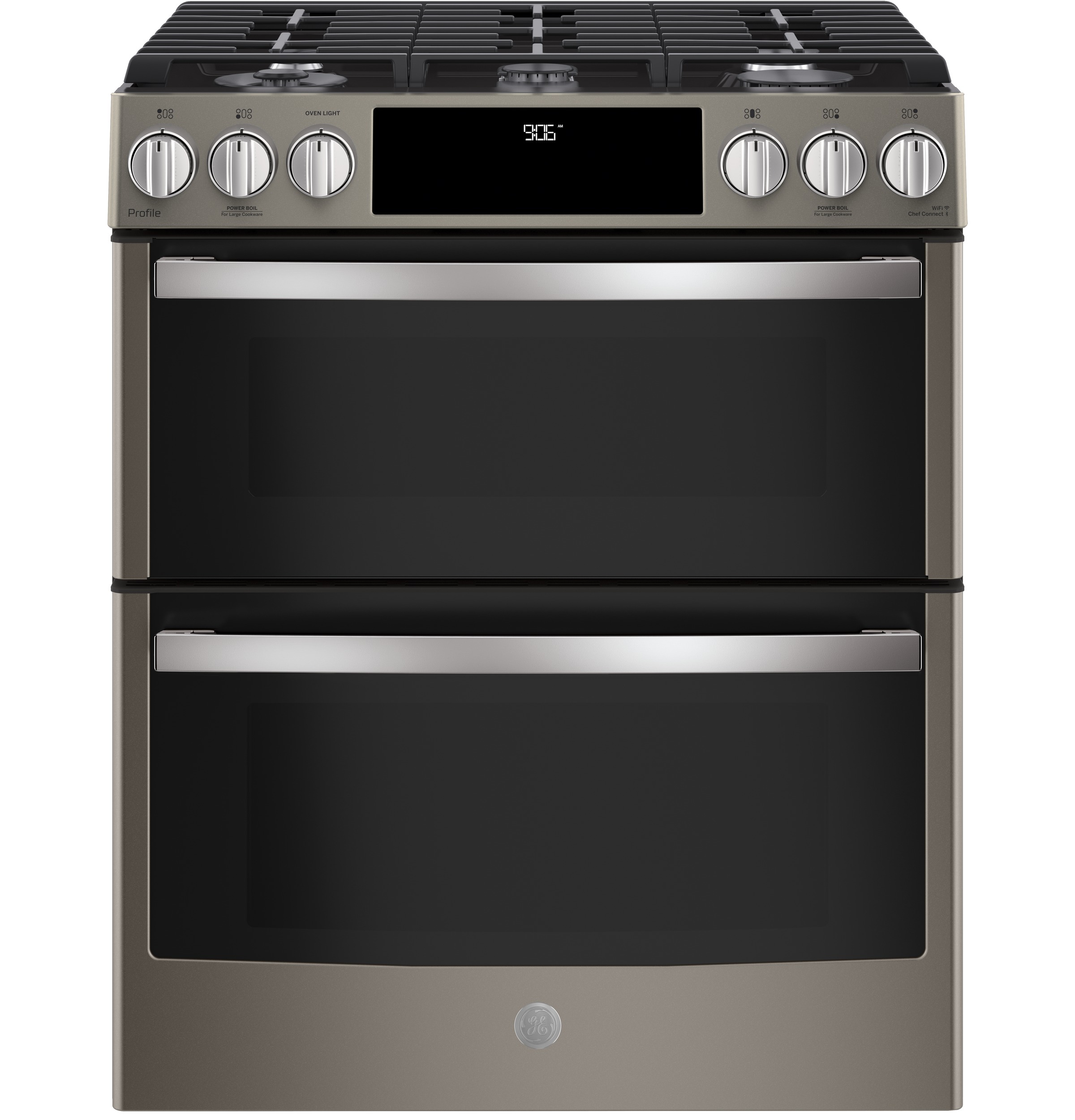 30" Smart Slide-In Front-Control Gas Double Oven Convection Range PGS960EELES