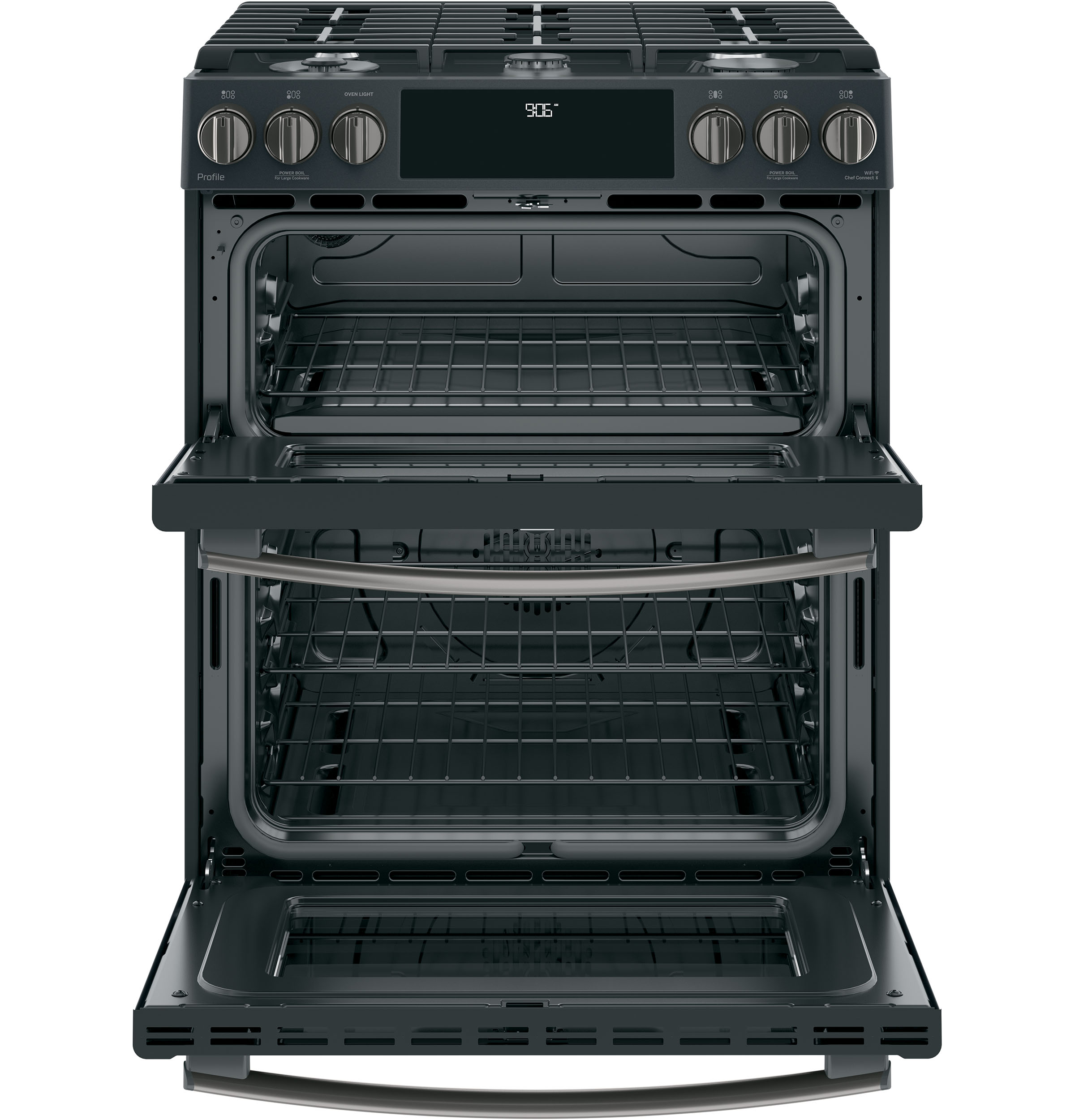 30" Smart Slide-In Front-Control Gas Double Oven Convection Range PGS960FELDS, product image 3 of 8