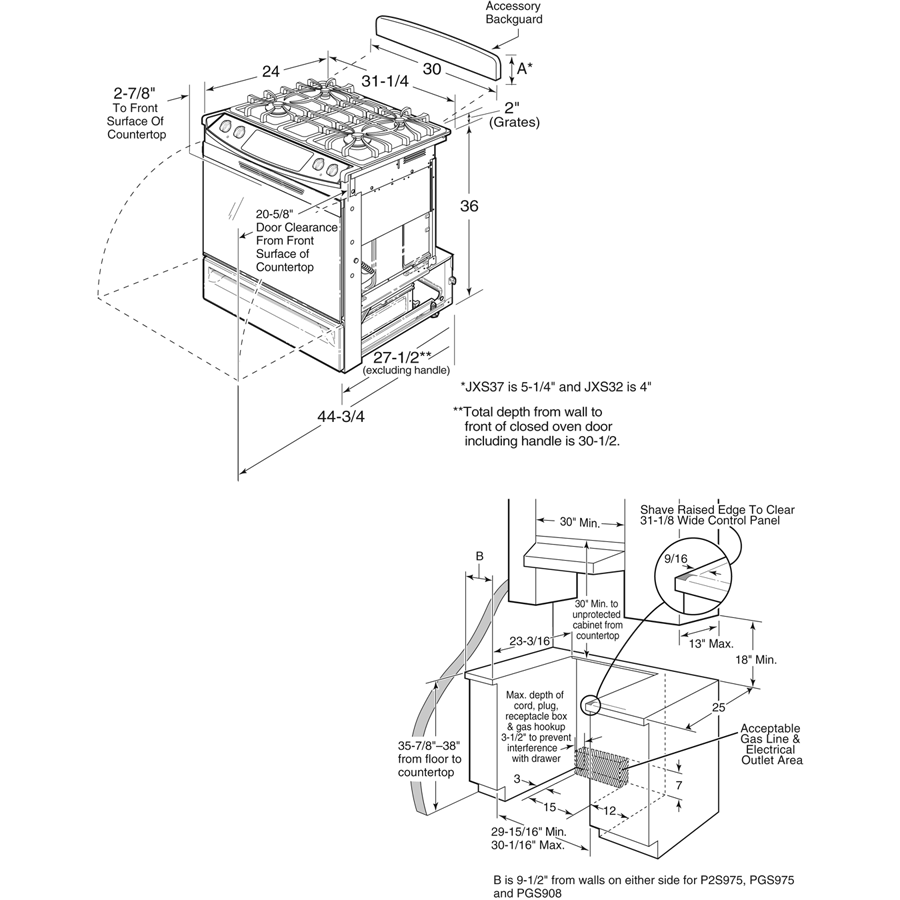 30" Slide-In Gas Range PGS975WEMWW