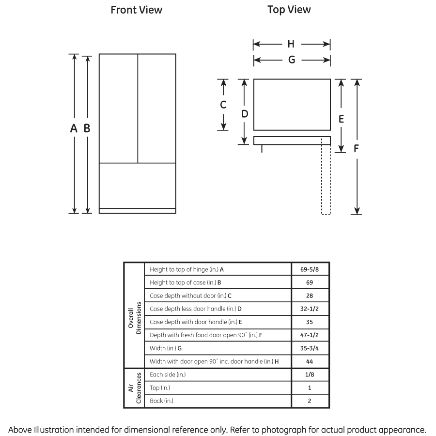 24.8 Cu. Ft. Refrigerator with Armoire Styling PGSS5PJZSS