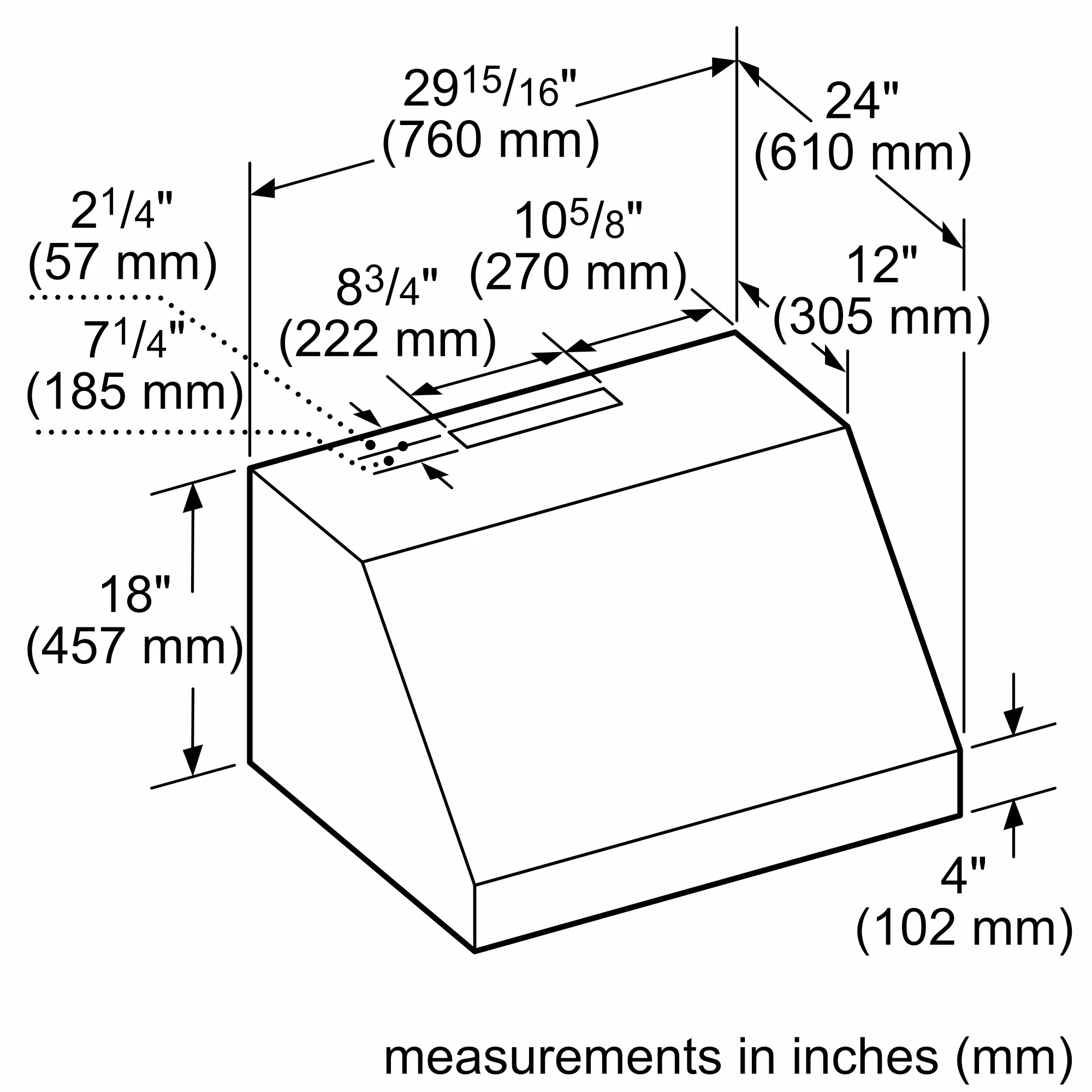Professional Wall Hood PH30HWS