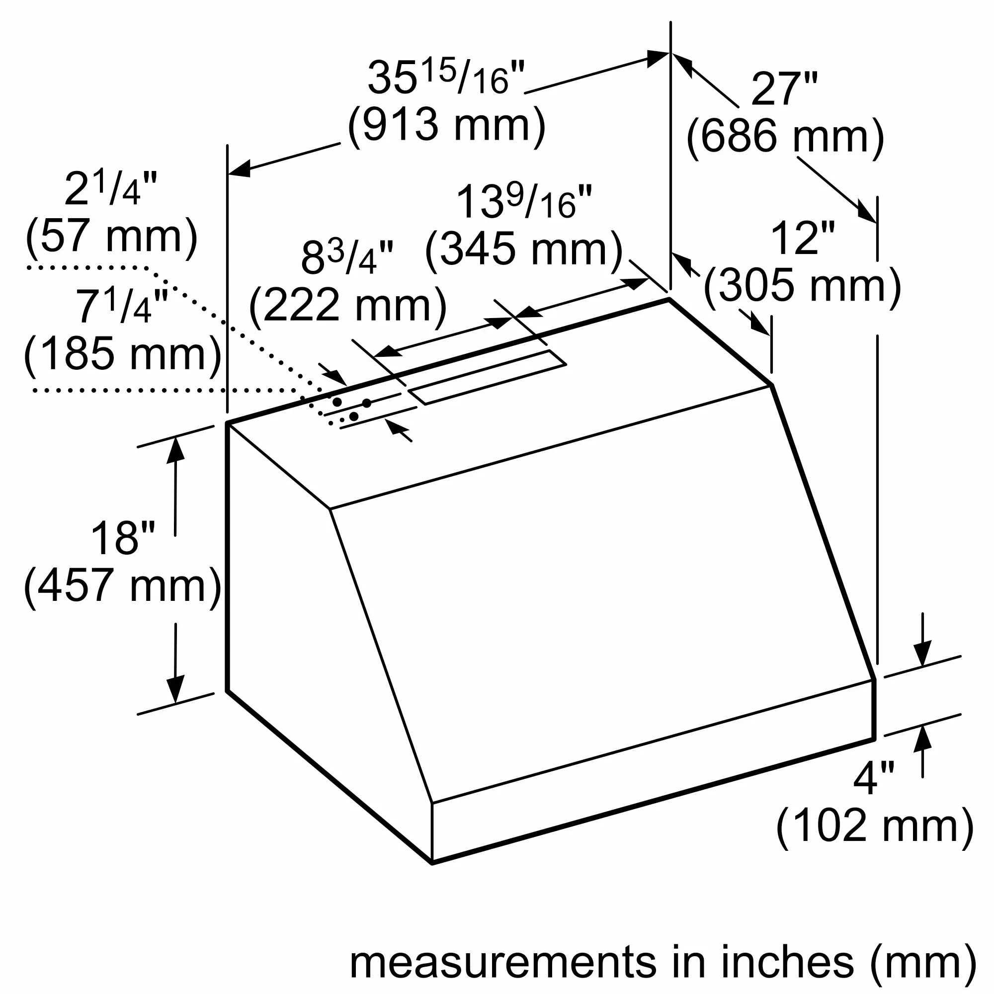 Professional Wall Hood 36'' PH36GWS