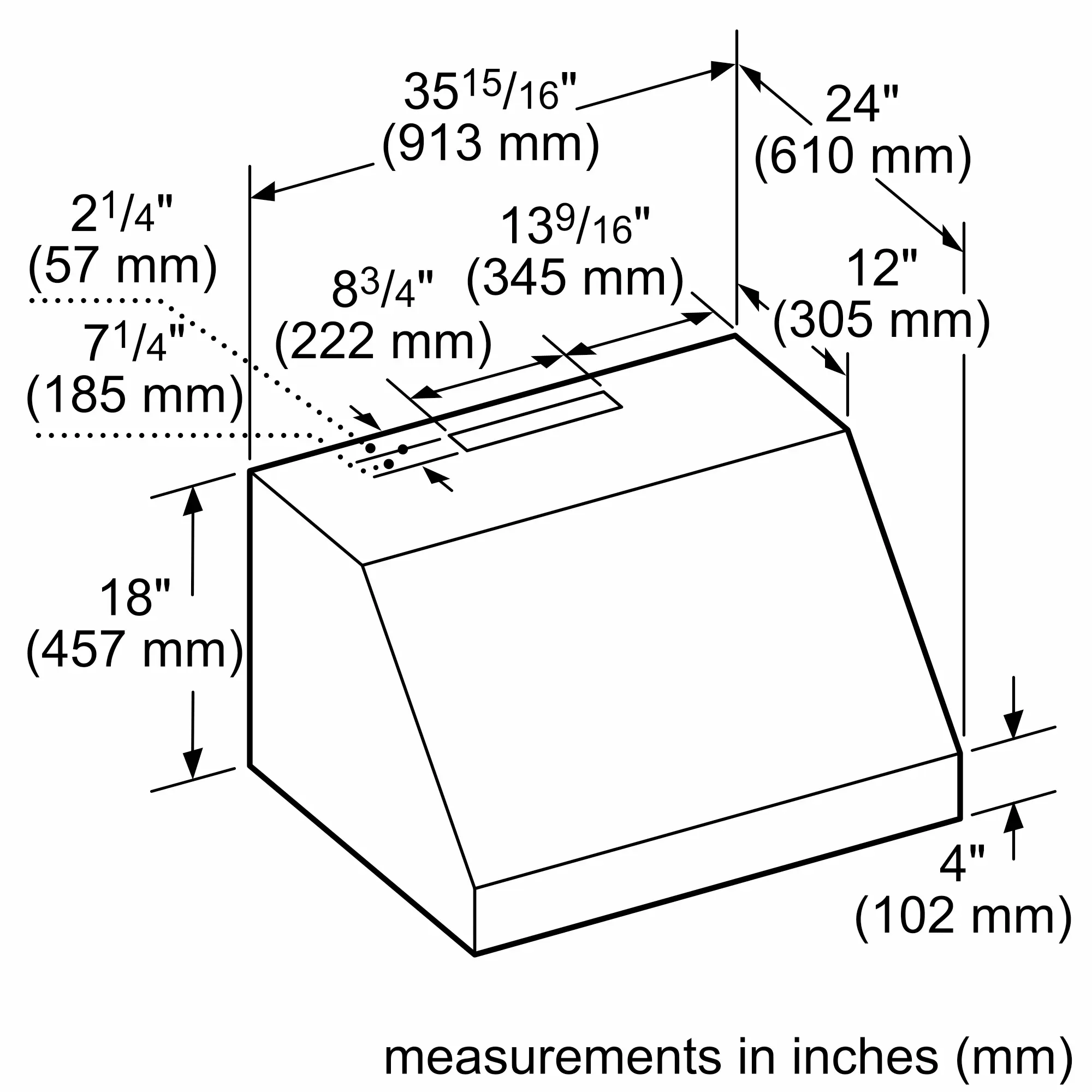 Professional Wall Hood 36'' PH36HWS
