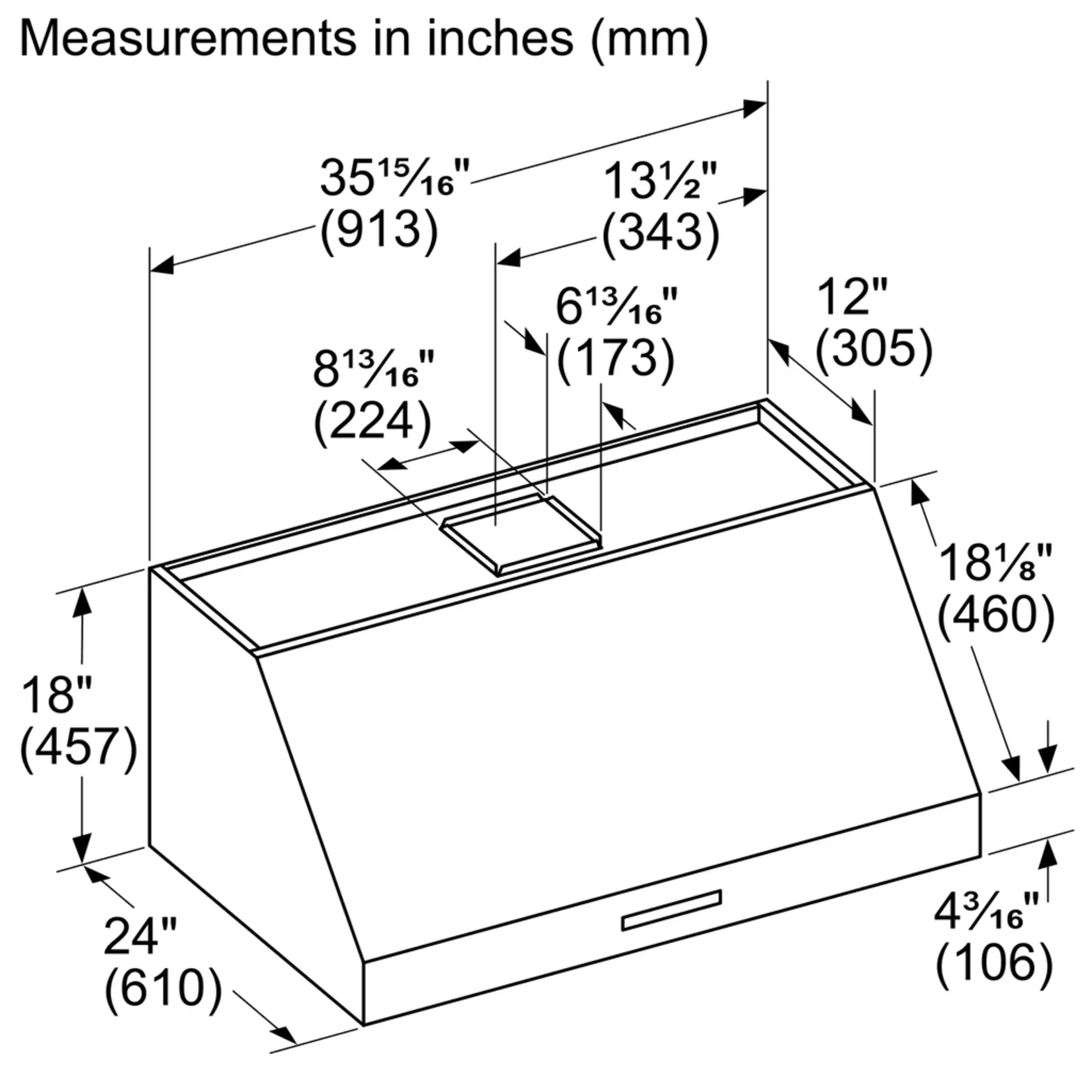 Professional Wall Hood 36'' PH36HWS