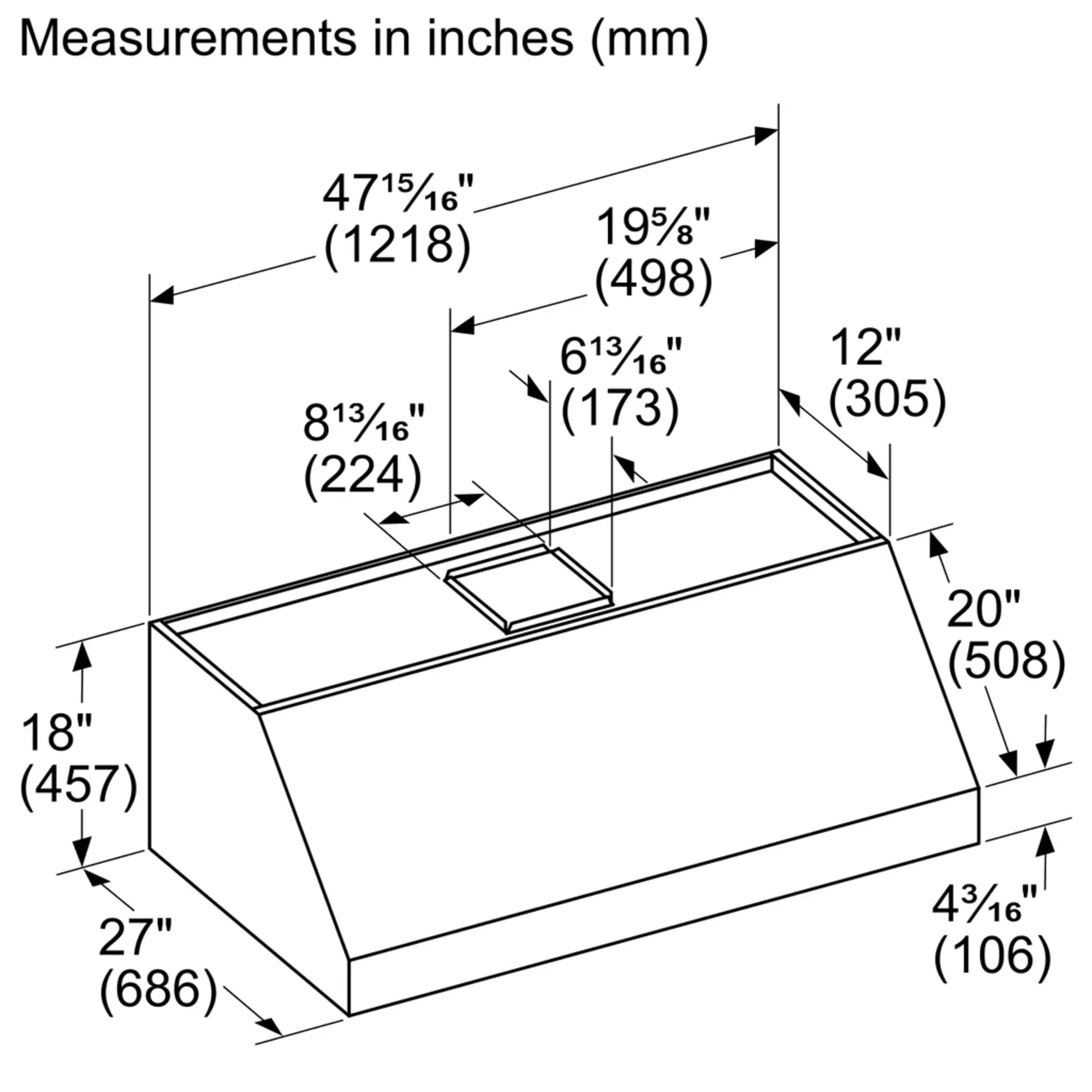 Professional Wall Hood 48'' PH48GWS