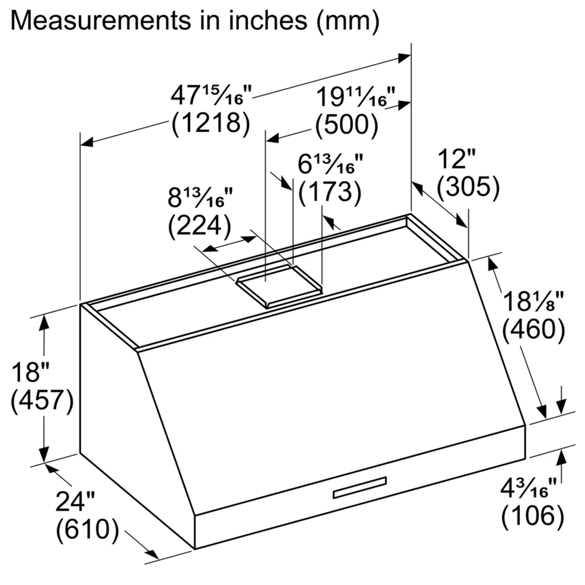 Professional Wall Hood 48'' PH48HWS
