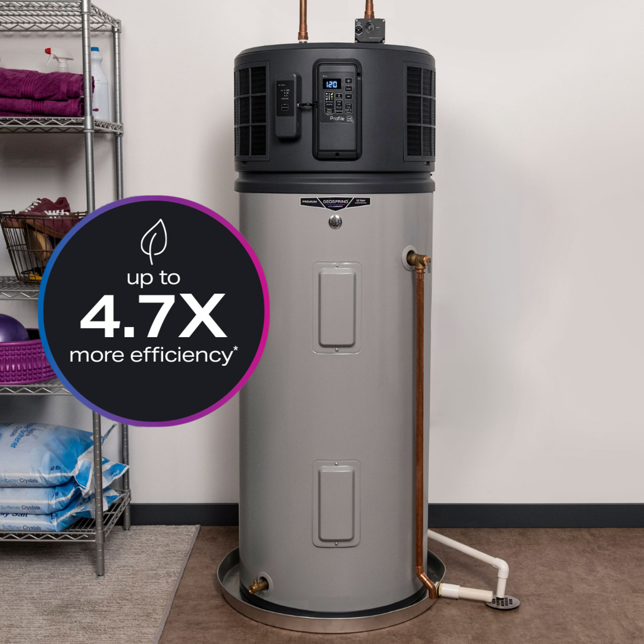 GEOSPRING Smart Hybrid Heat Pump Water Heater 50-gallon - 240V view 9