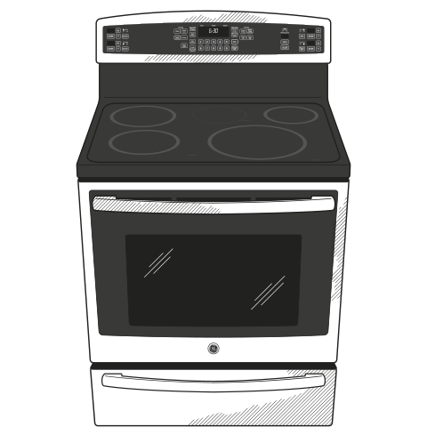 Series 30" Free-Standing Induction and Convection Range with Warming Drawer PHB920SFSS, product image 16 of 16