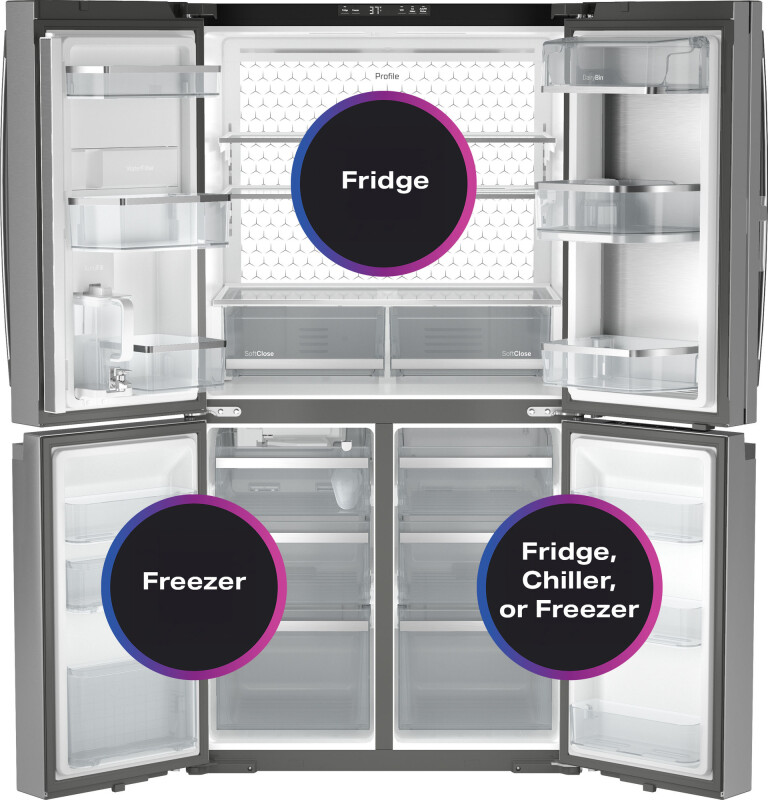 22.9 Cu. Ft. Counter-Depth Quad-Door Refrigerator with Dual-Dispense AutoFill Pitcher and Door in Door view 22