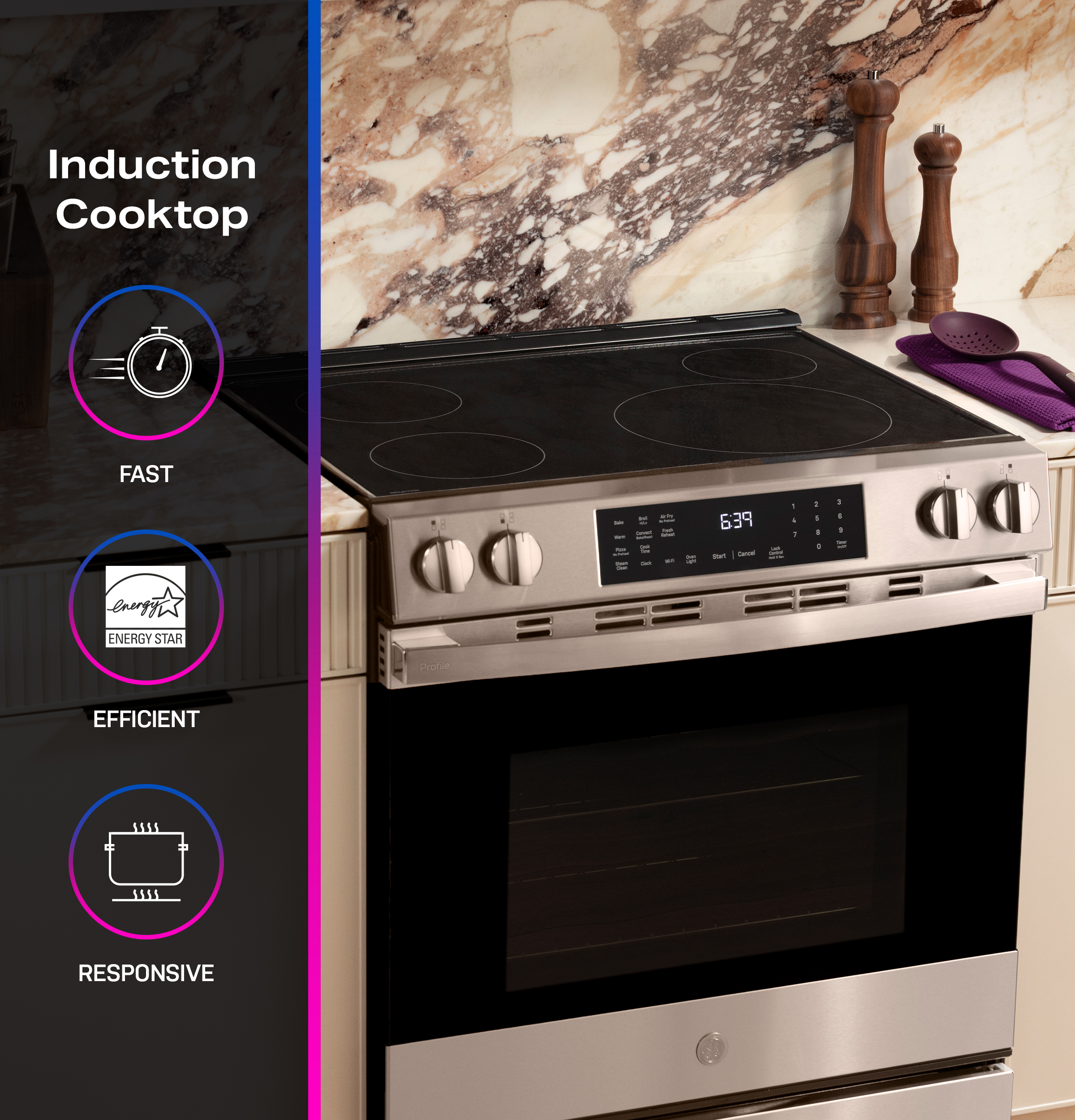 30" Smart Slide-In Induction and Convection Range with No Preheat Air Fry and EasyWash Oven Tray view 25