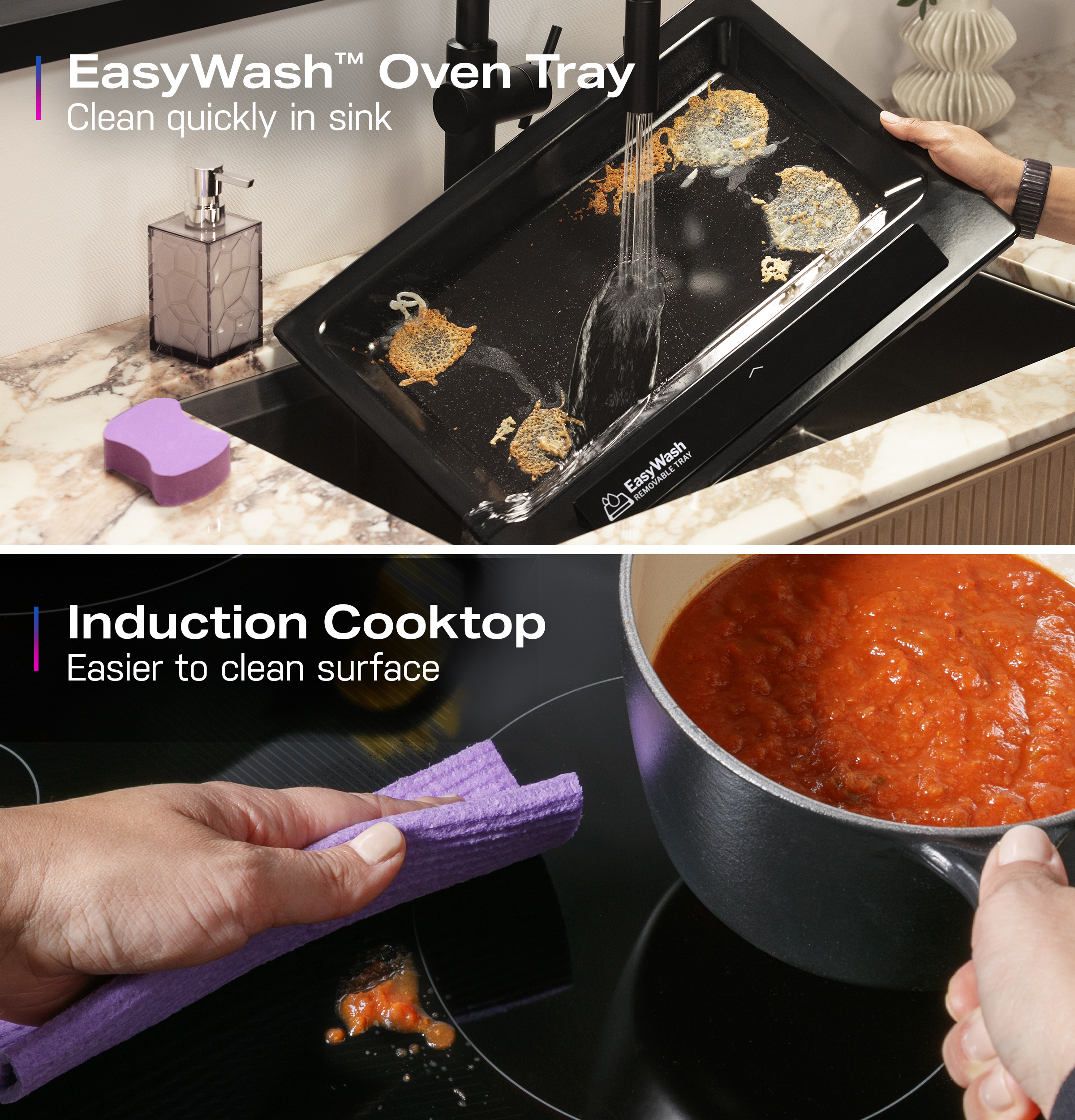 30" Smart Slide-In Induction and Convection Range with No Preheat Air Fry and EasyWash Oven Tray view 21