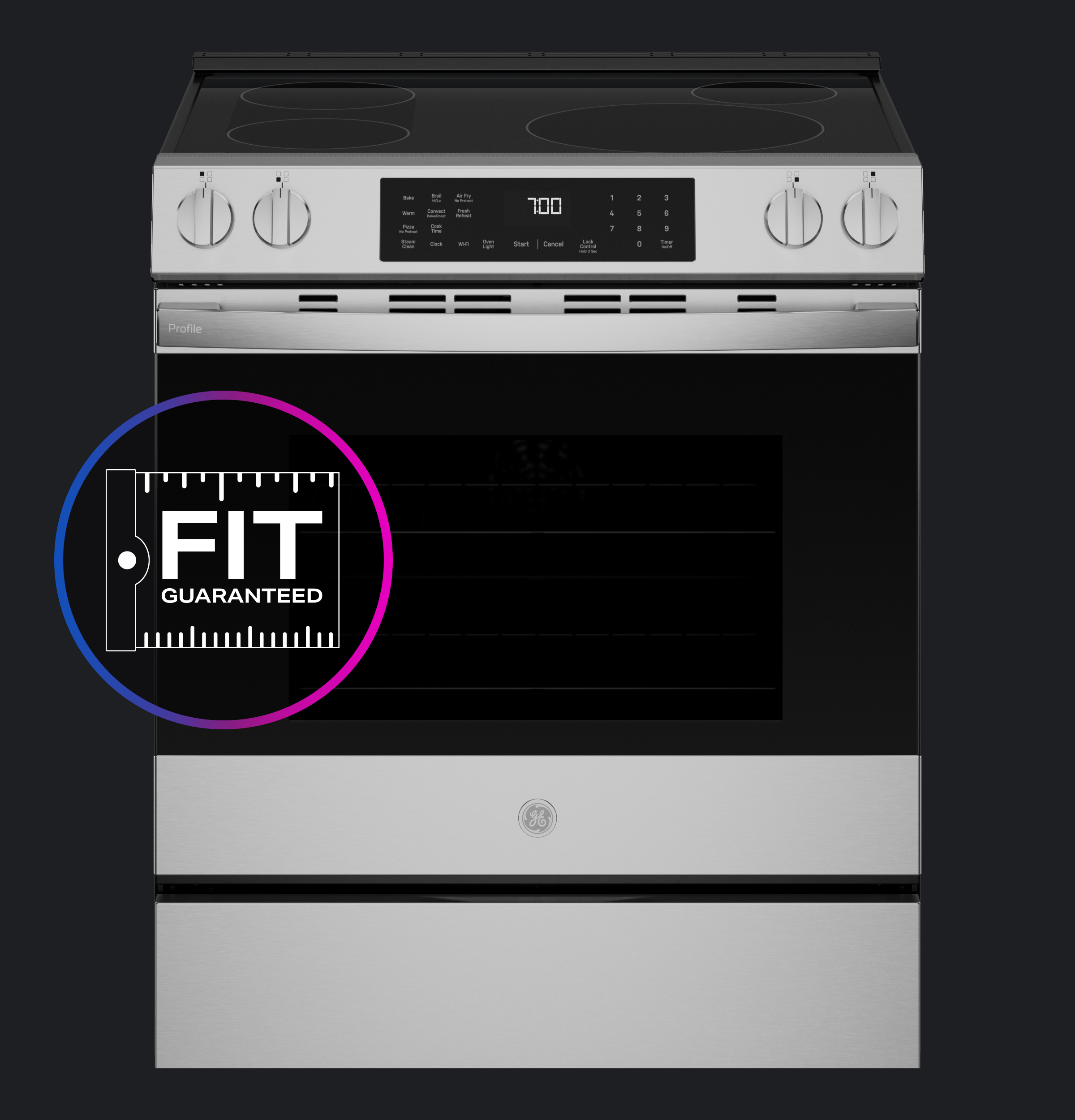 30" Smart Slide-In Induction and Convection Range with No Preheat Air Fry and EasyWash Oven Tray view 6