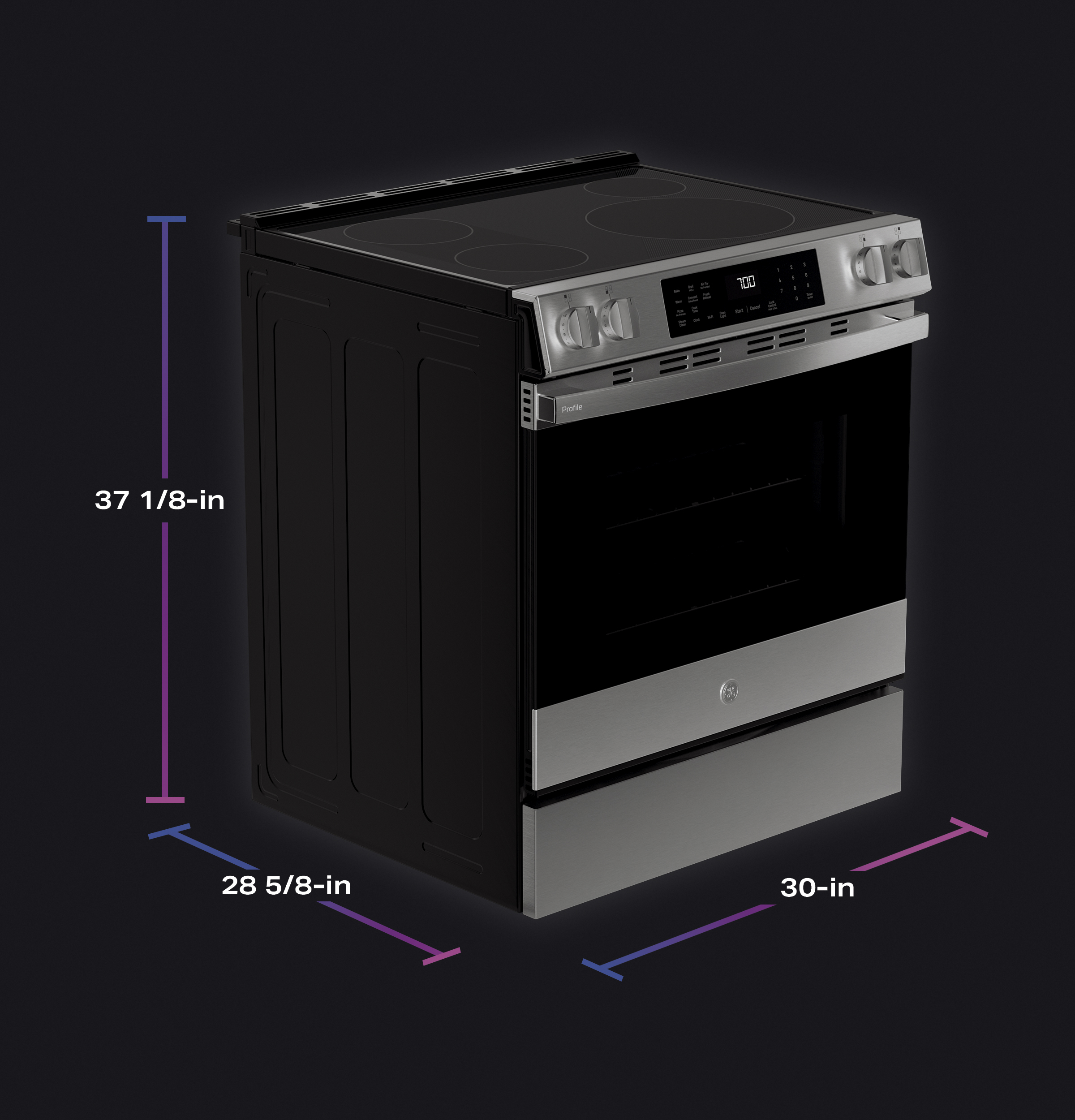 30" Smart Slide-In Induction and Convection Range with No Preheat Air Fry and EasyWash Oven Tray view 17