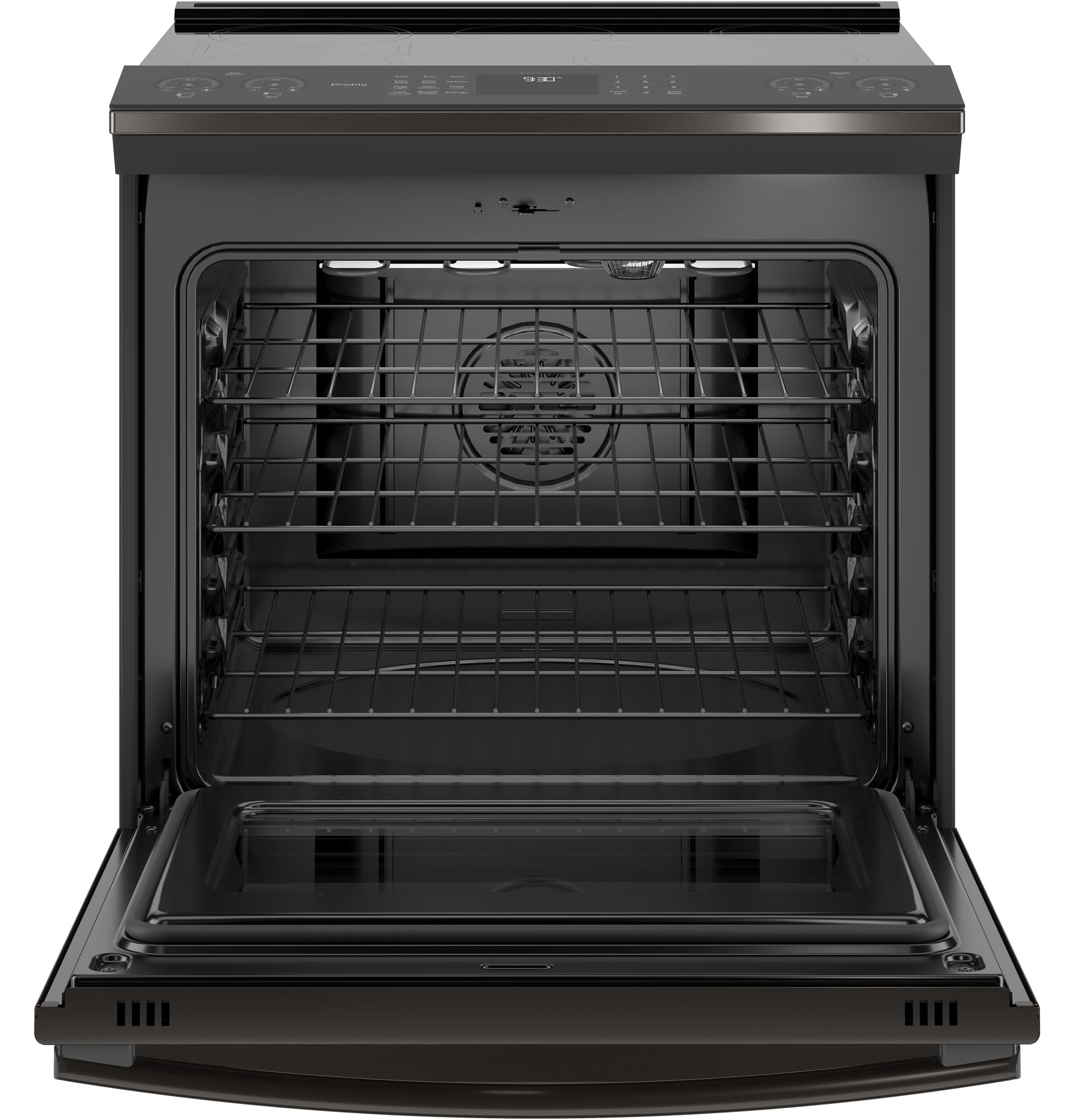 30" Smart Slide-In Front-Control Induction and Convection Range PHS930BLTS