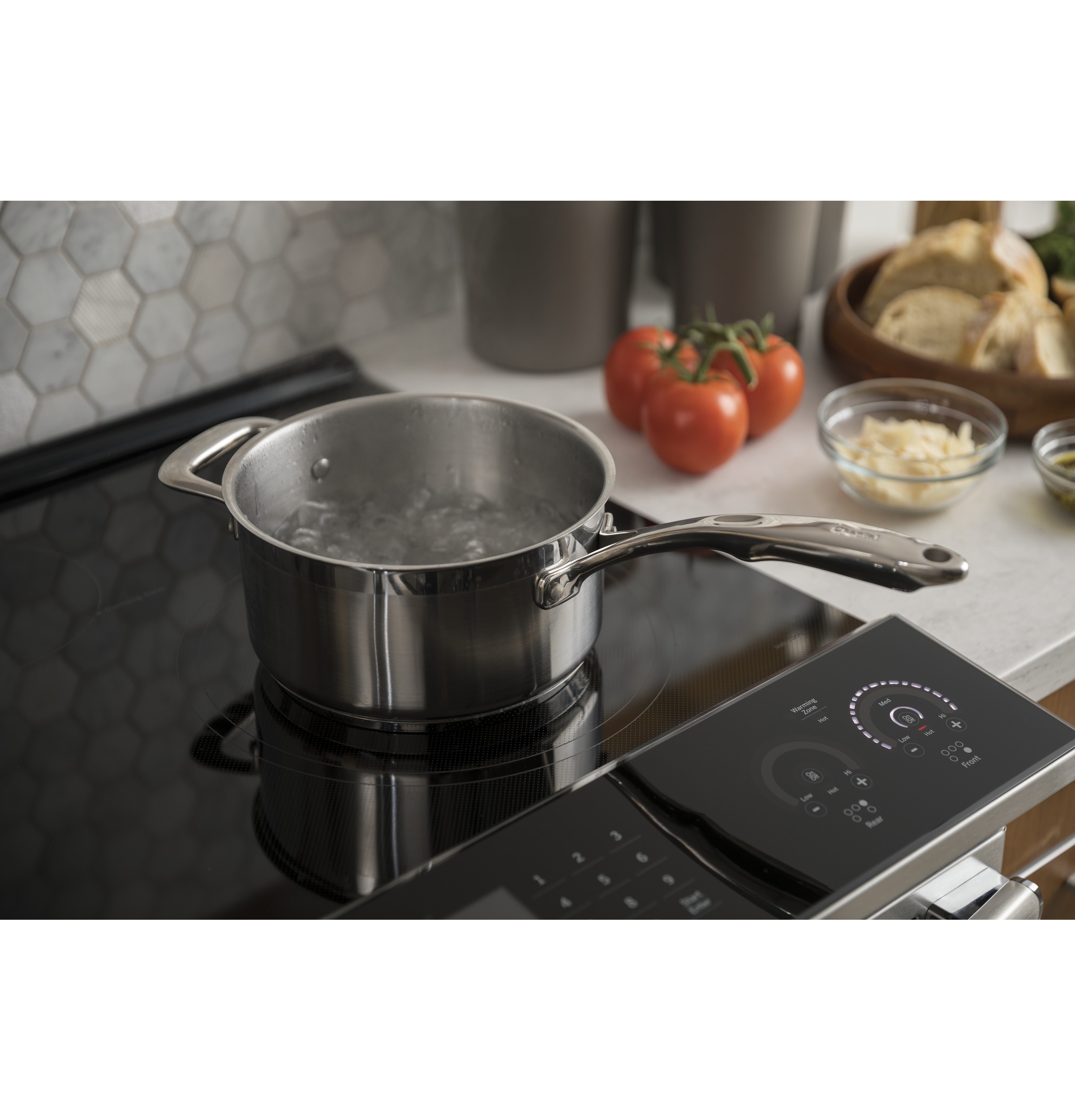 30" Smart Slide-In Front-Control Induction and Convection Range PHS930BLTS